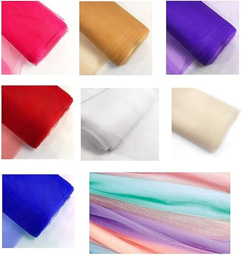 Perno de tul de tela de 54" por 40 yardas (120 pies) para bodas y decoración (amarillo)