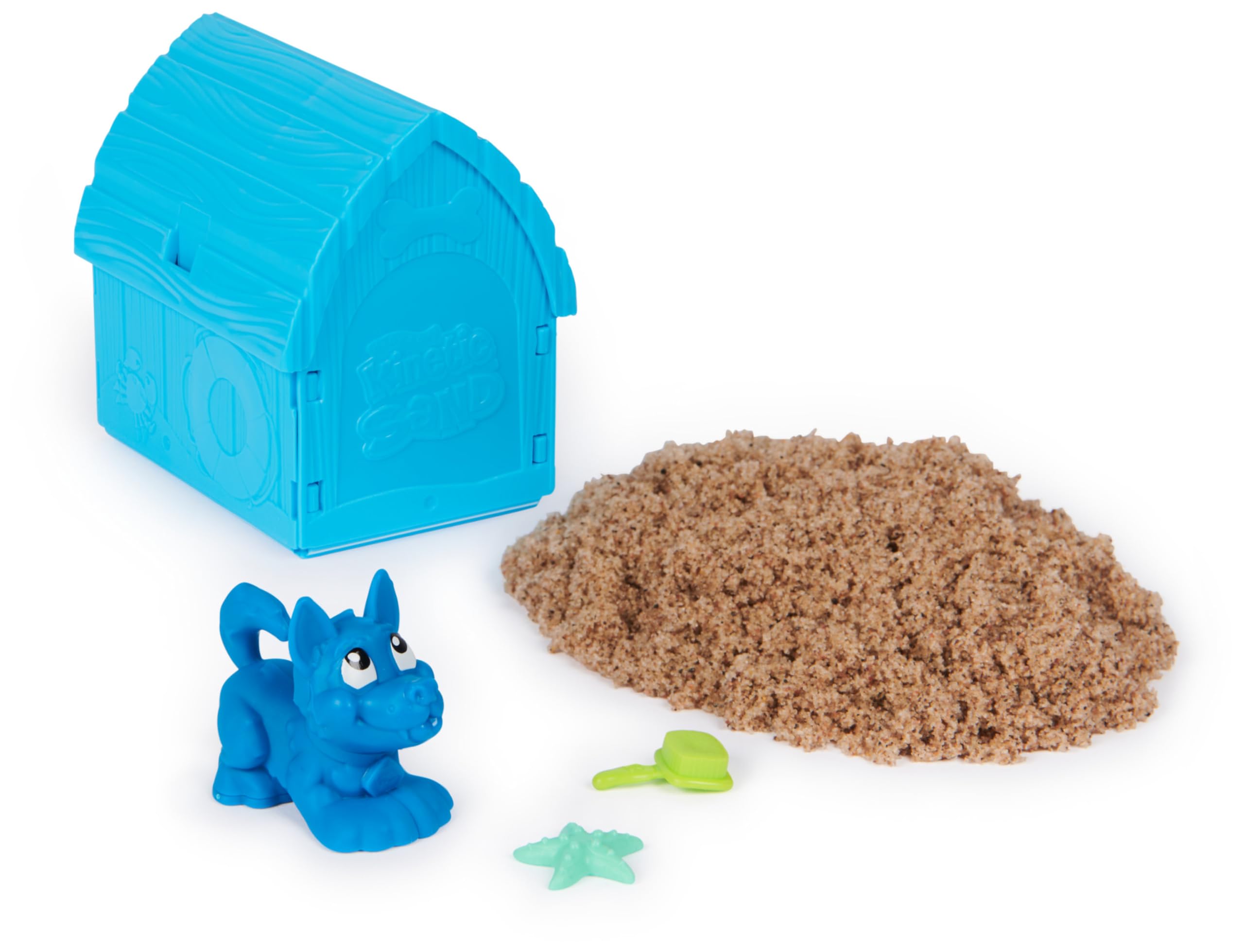 Kinetic Sand Hunde Häuschen - mit 170 g kinetischem Strandsand aus Schweden, erfüllt alle gesetzlichen Anforderungen, mit Hundefigur und Accessoires, für Kinder ab 3 Jahren
