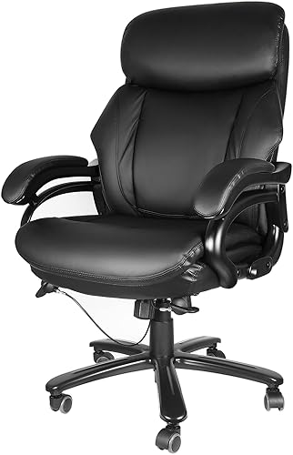 Sillas de gestión y sillas ejecutivas de 400 libras silla de escritorio de oficina de piel sintética con reposabrazos y cojín ergonómico suave y