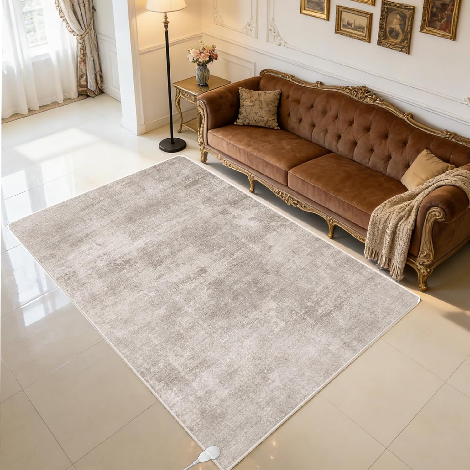 Graphene Electric Heating Carpet Soft Plush Heated Area Rug Heater Floor Mat with Timer Fast Warm Up for Home Office Study Playroom 120V 1000W 4.6x6.6Ft WS - Image 7