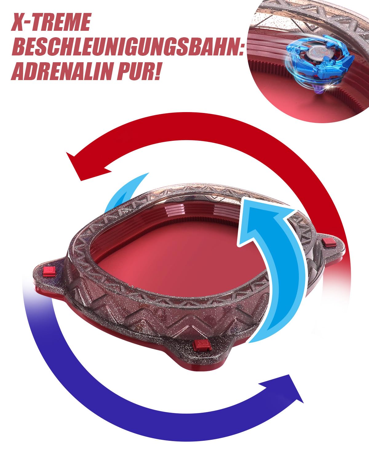 X-Arena Starter-Set – mit 6 X-Tops, 2 Startern & Arena, Ultimatives Battle-Set für Kinder ab 6 J