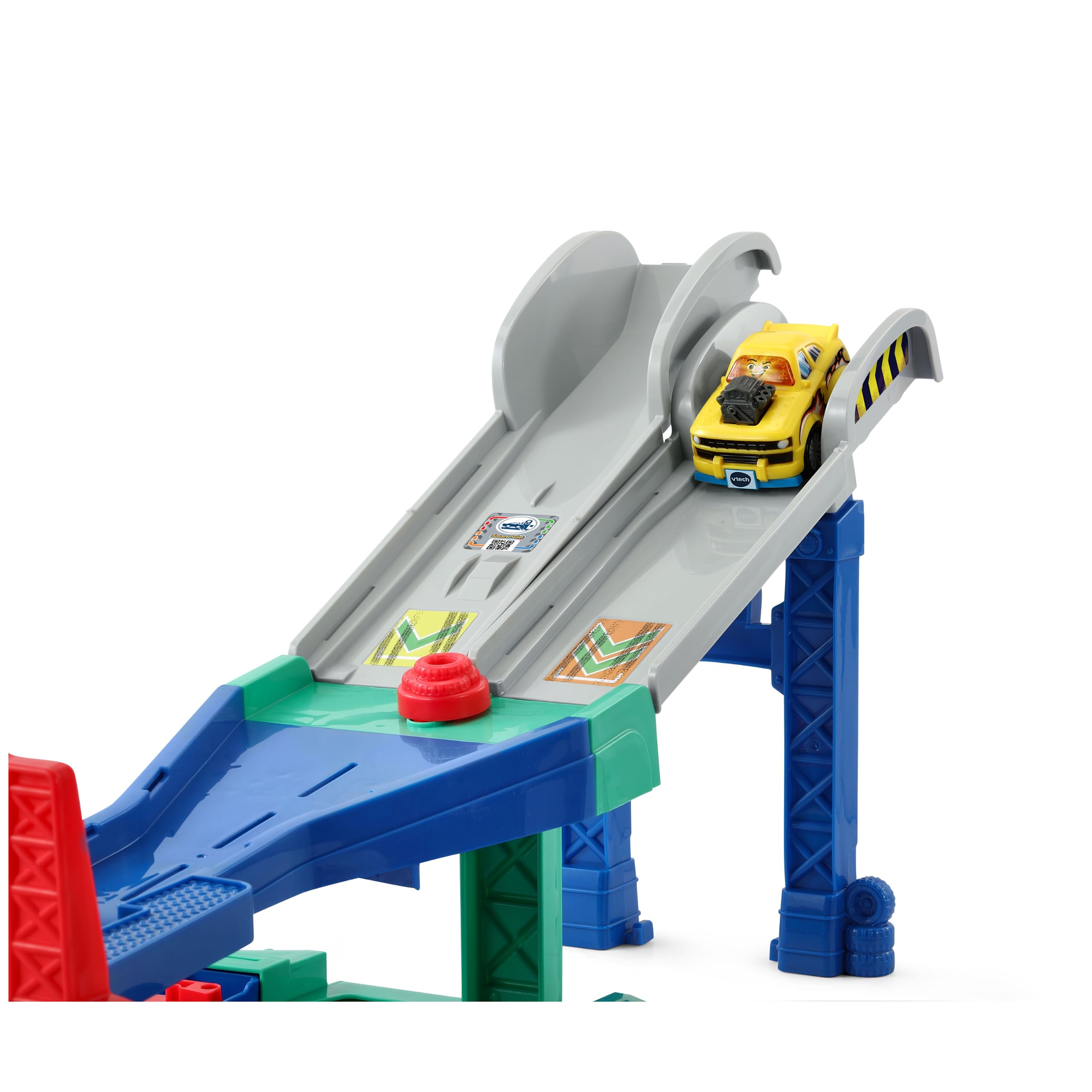 VTech - Tut Tut Bolides Série Pro, Multi Cascades Jump&Go 4 en 1 avec Voiture Jad Super Cascades, Circuit Voitures, 3 Zones Magiques, Cadeau Enfant de 2 Ans à 6 Ans - Contenu en Français