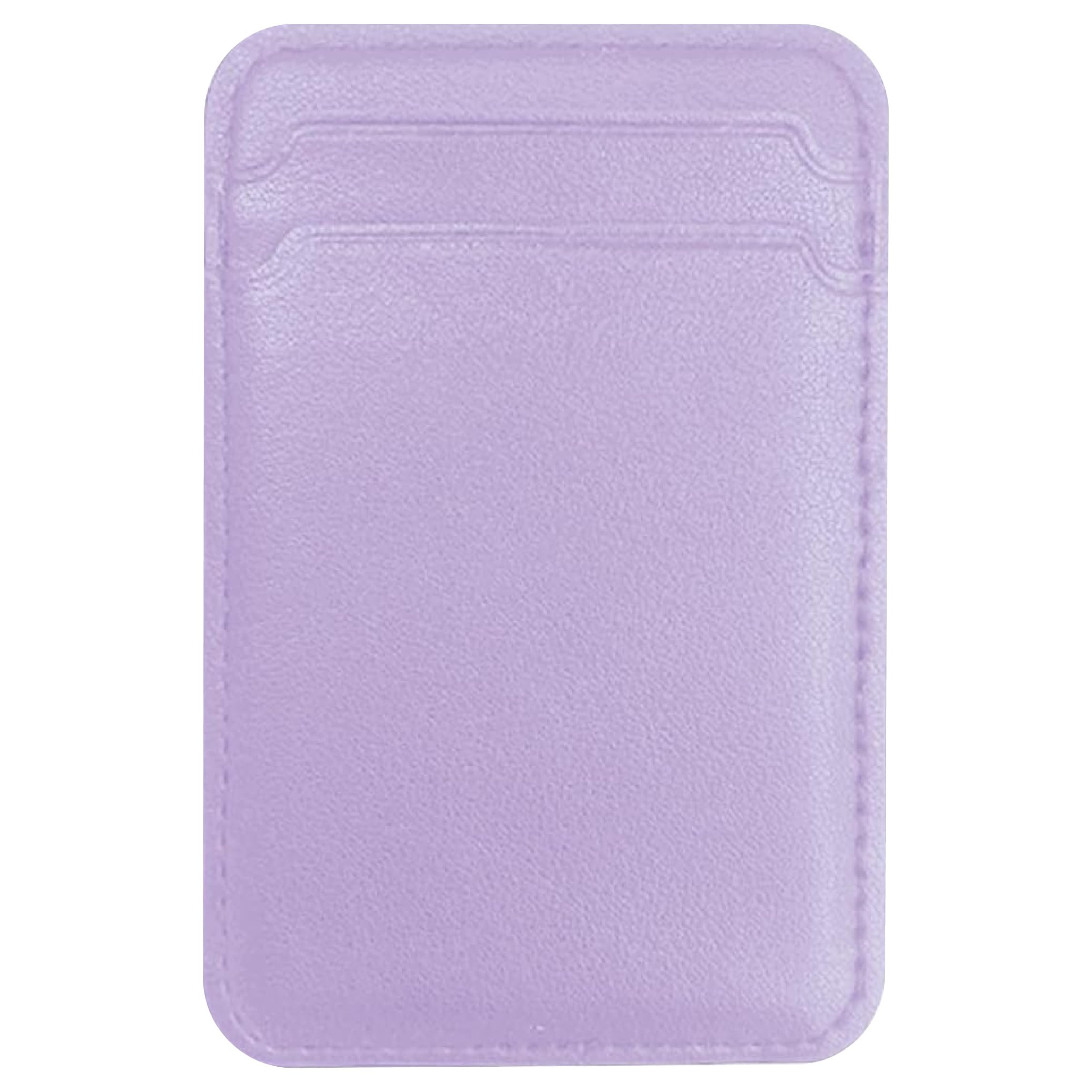 OTM Essentials Basics Faux Leather Phone Wallet Sleeves, Sleek Magnetic, Lightweight Compatible with Magsafe Devices, Holds Cards, Student ID, Pass, etc., Purple