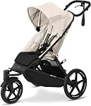 Poussette de jogging Cybex Avi Spin – Légère, roues tout-terrain, guidon réglable, conduite douce, idéale pour les parents actifs, pliage compact, roues amovibles, Gris brumeux avec cadre noir