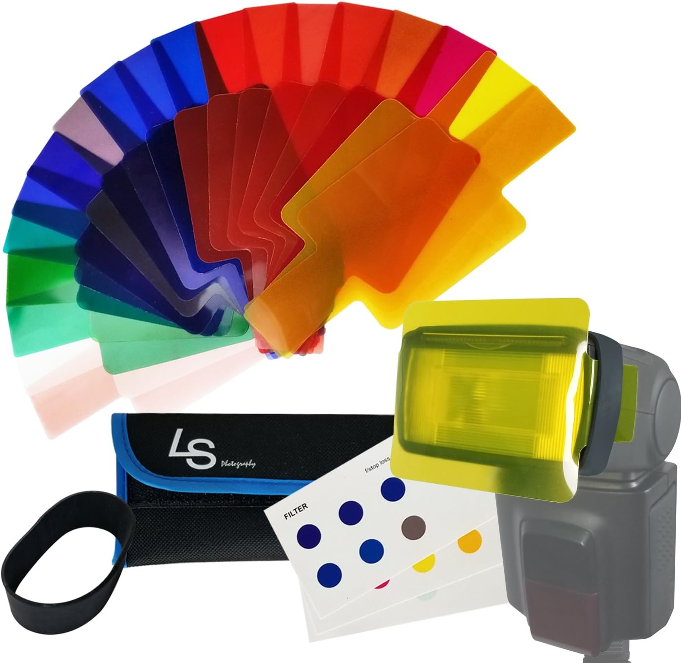 LS Photography 20 Color Flash Light Filter Kit