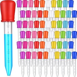 Kingdder 100 Pcs Eye Droppers for Kids Medicine Dropper 5 ml Liquid Droppers Silicone Plastic Pipettes Transfer with Bulb Tip for Medicine Candy Oil Science Scientific Experiment Crafts Projects