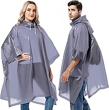 Reusable Rain Ponchos for Adults, 2 Pcs Raincoats (Pack of 1) Emergency for Women Men with Hood