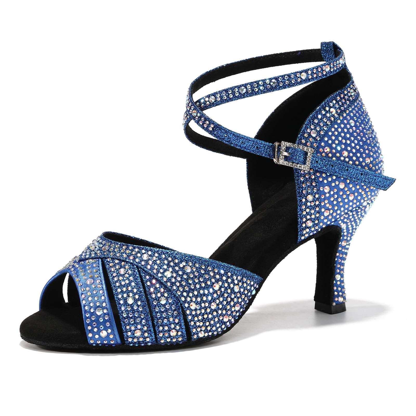 SWDZM Scarpe da Ballo Latino Donna Strass Salsa Bachata Prestazioni Professionale