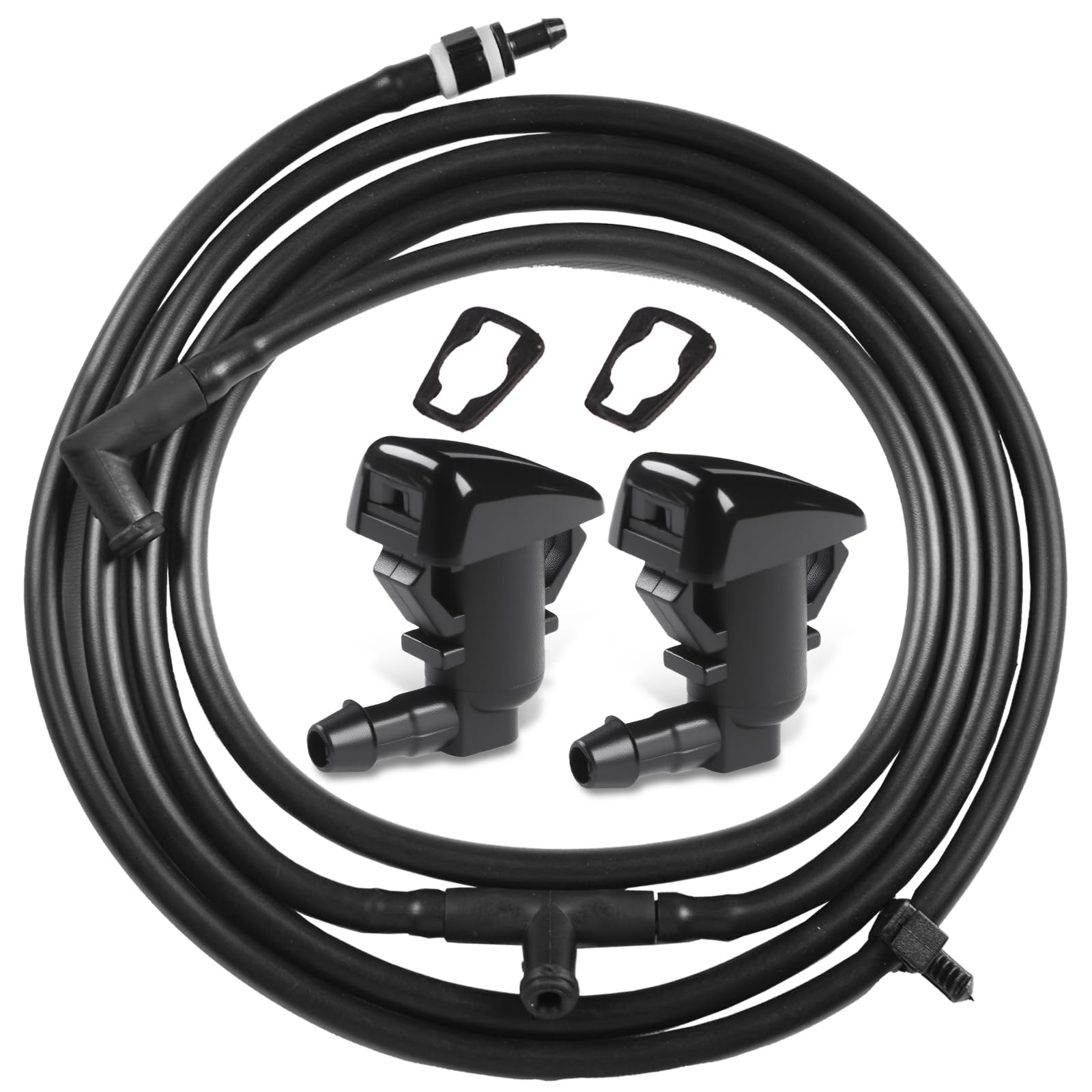 OTUAYAUTO Windshield Washer Nozzle Hose Kit for 2011-2016 Ford Super Duty F250 F350 F450 F550, Replaces BC3Z-17K605-B Washer Hose + BC3Z-17603-A Washer Nozzle Jets