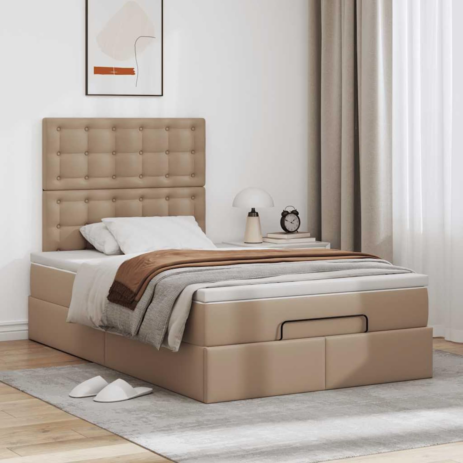 Gecheer Cama Otomana, Función de Almacenamiento con Mecanismo Hidráulico, Modelo 193x120 cm, Material Sintético y Madera Contrachapada, Diseño Elegante para Dormitorio Principal Modelo YHSQY-3312995ES