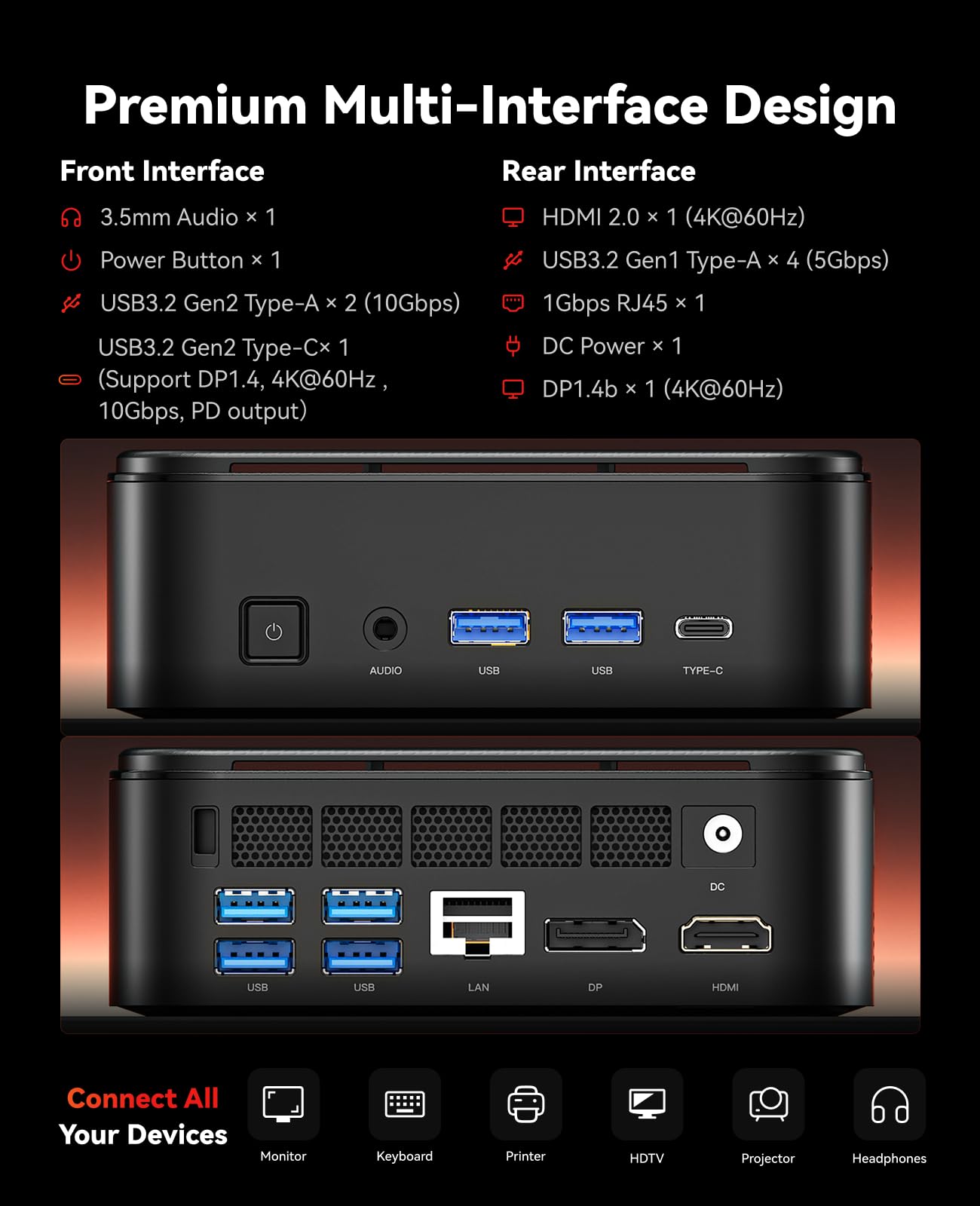 NiPoGi E3B Mini PC AMD Ryzen 7 7730U (bis zu 4,5 GHz), 32GB DDR4 1TB SSD | AMD Radeon Graphics, Triple 4K Display Mini Desktop PC für Home Office, Büro, Multimedia, WiFi 6 Bluetooth 5.2 USB 3.2