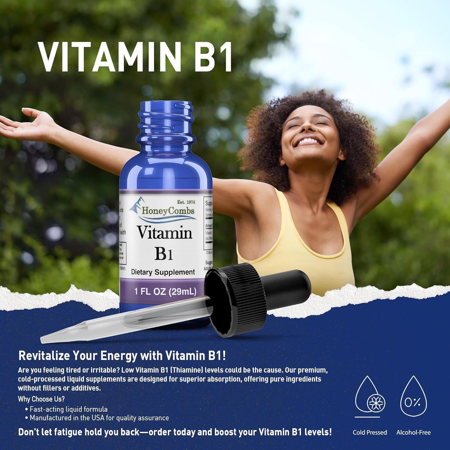 HoneyCombs Vitamin B1 Thiamine Mononitrate Supplement Drops, 1 Fl Oz — Amazon image 9