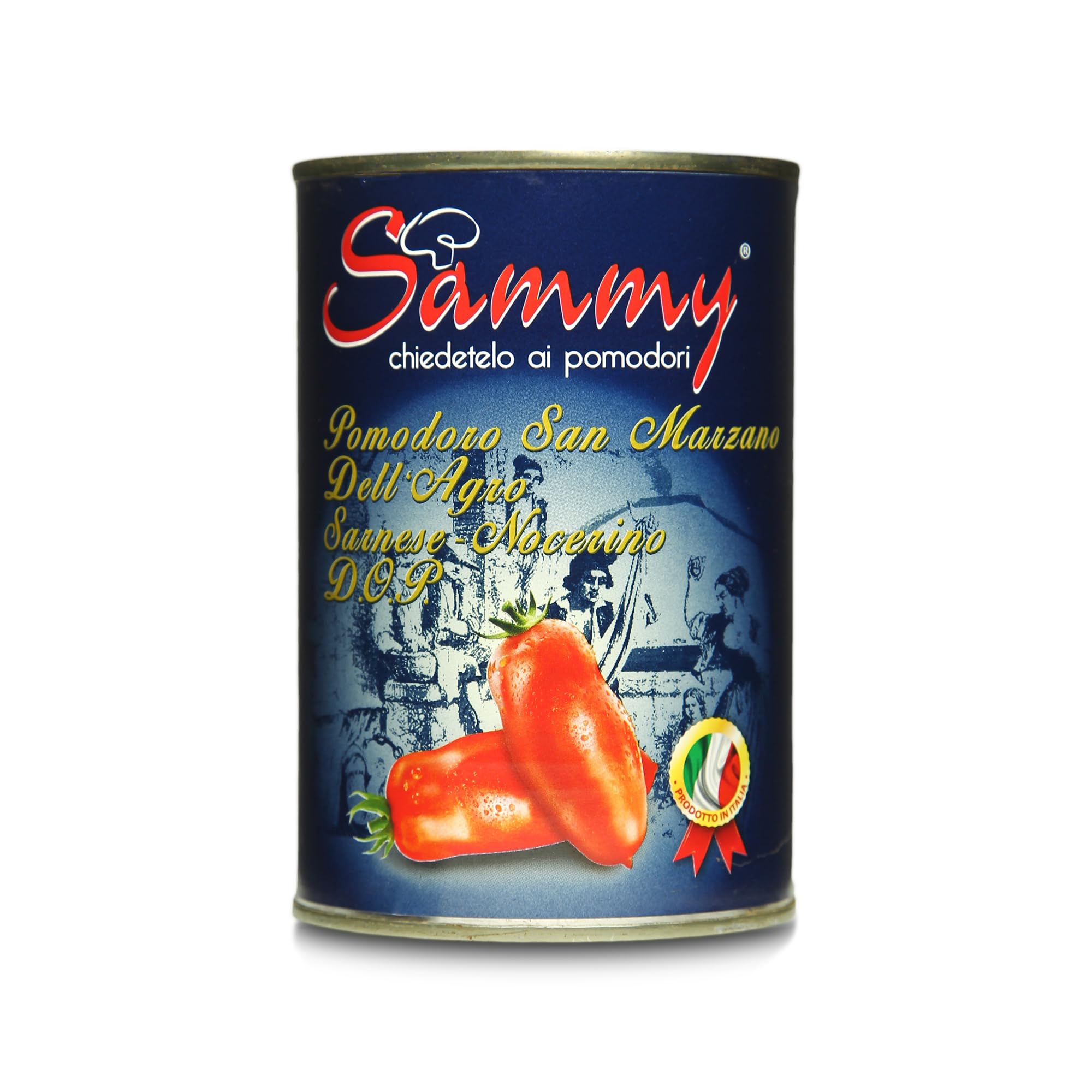 SAMMY - Pomodori San Marzano DOP, Pomodoro dell'Agro Nocerino Sarnese, 100% Filiera Italiana, Gusto Dolce e Intenso, 12 Pezzi in Latta da 400gr