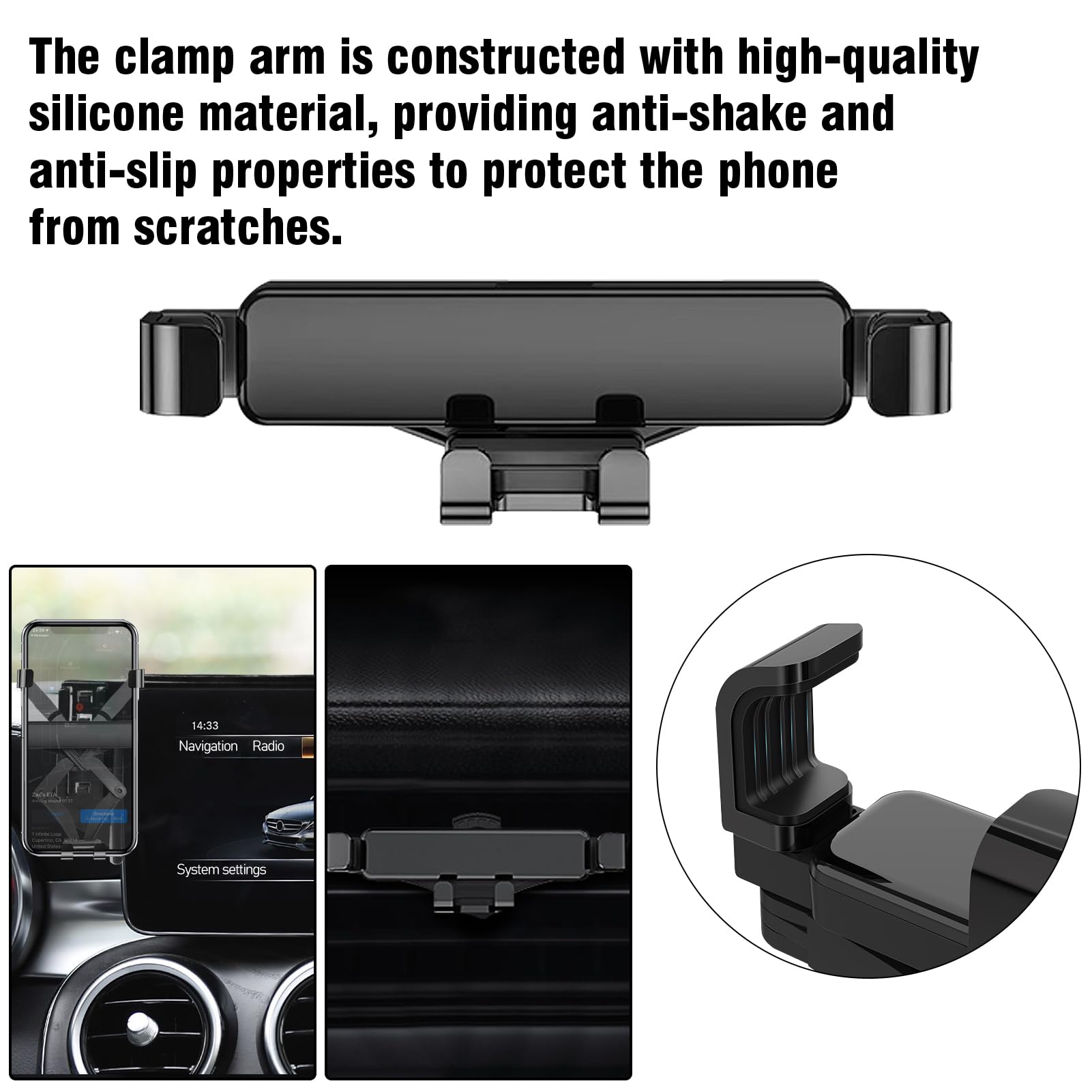 TTCR-II 7-inch Kompatibel mit Mercedes Benz W205 Handyhalterung Passt Basis für C klasse W205 2015-2018/GLC X253 2016-2019, GLC Smartphone Handyhalter(Nicht für 8,4/10,25‑Zoll‑Bildschirme geeignet!!!)