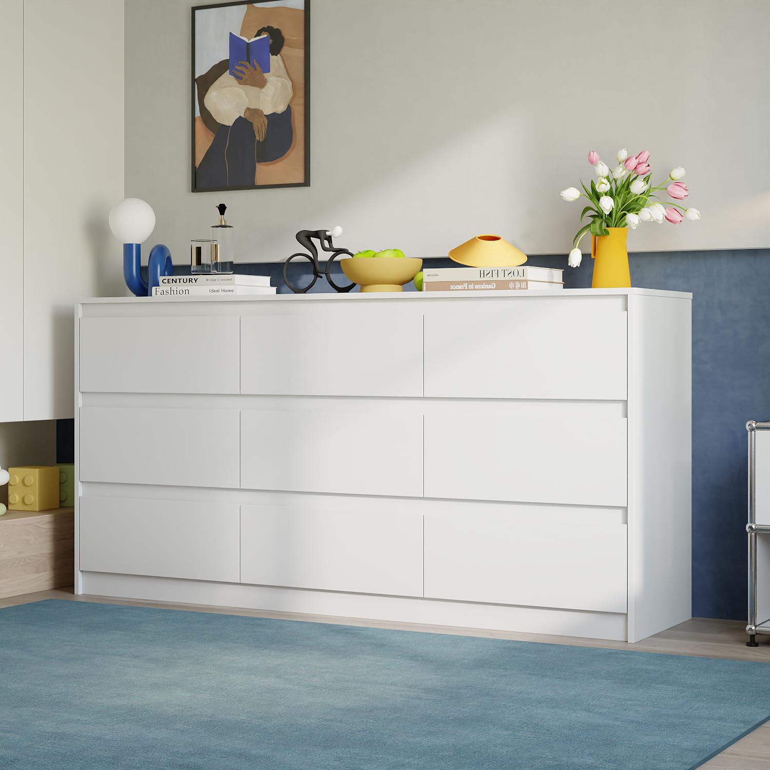 Amazon.com: ROMSHINE 9 Drawer Double Dresser for Bedroom, 63 Amazon.com: ROMSHINE 9 Drawer Double Dresser for Bedroom, 63