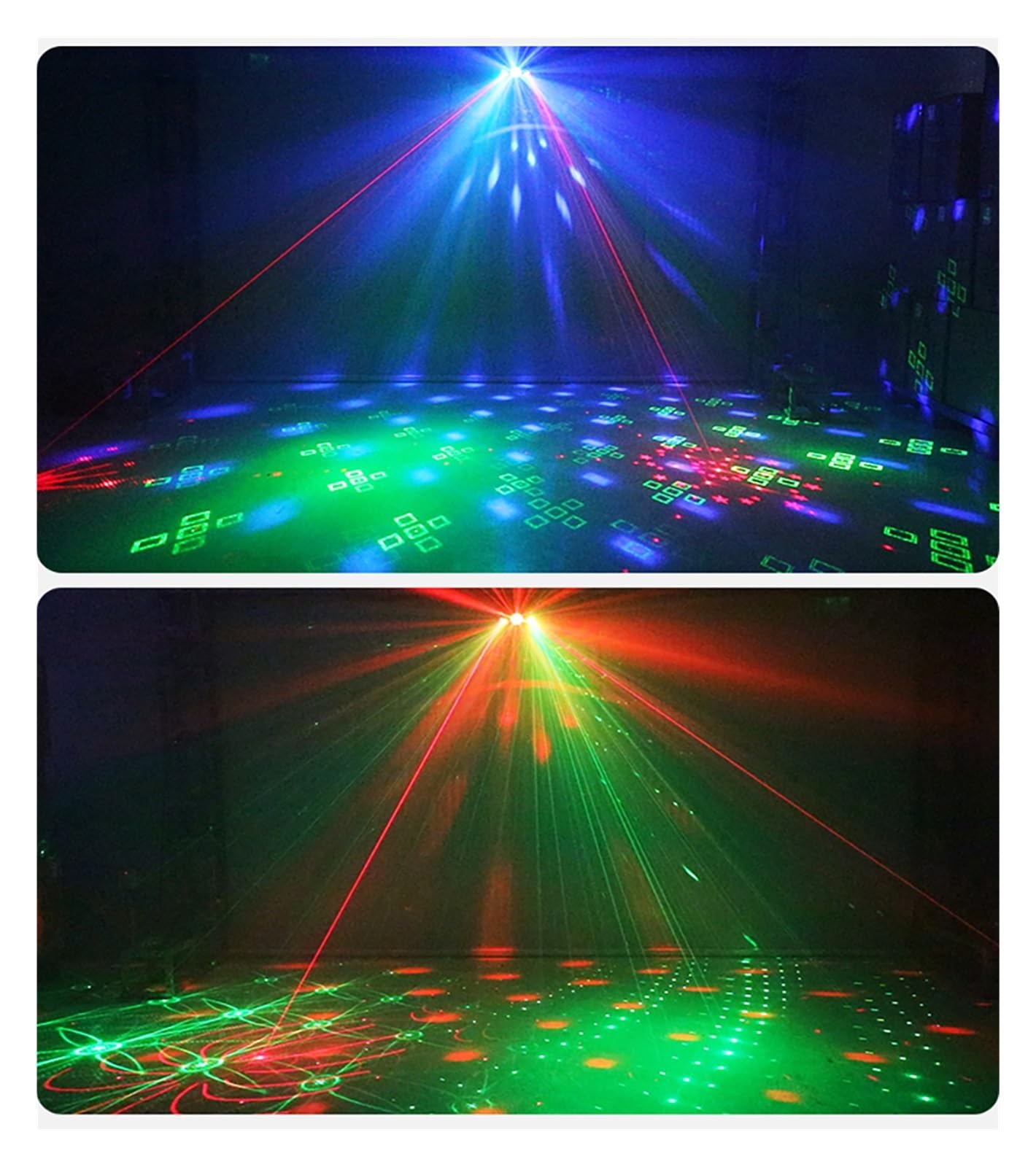 DJ Disco Party podwójne czerwone zielone wzory projektor świetlny LED magiczna kula stroboskop RGBW na świąteczny efekt weselny Na imprezy i do klubów
