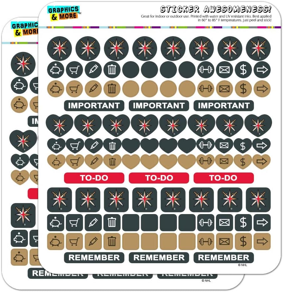 NHL Vegas Golden Knights Logo Planner Calendar Scrapbooking Crafting Sticker Set