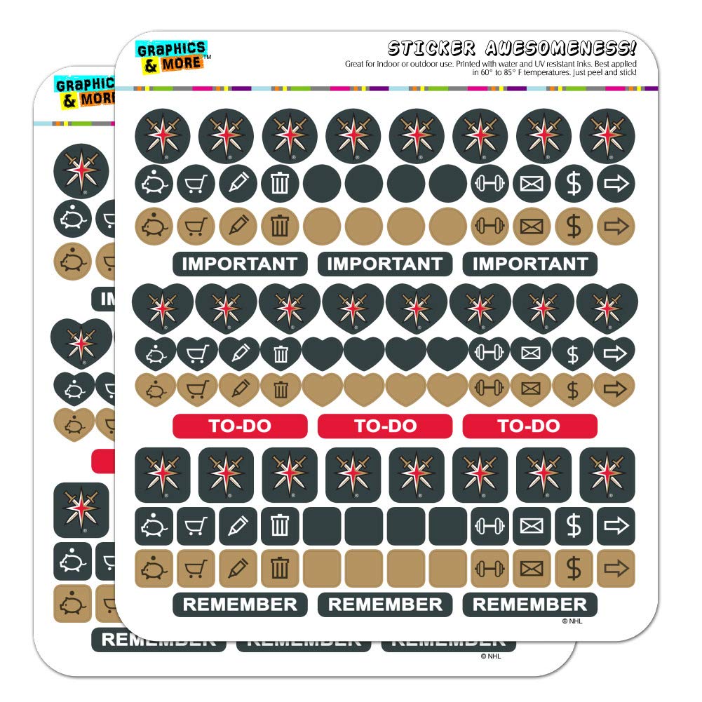 NHL Vegas Golden Knights Logo Planner Calendar Scrapbooking Crafting Sticker Set