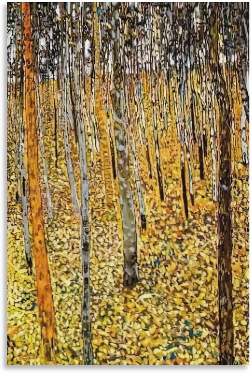 Waeta Rnvzx Gustav Klimt Birch Forest Poster Vintage Canvas Painting Abstract Wall Art Gustav Klimt Prints For Modern Home Decor Picture 50x70cm No Frame
