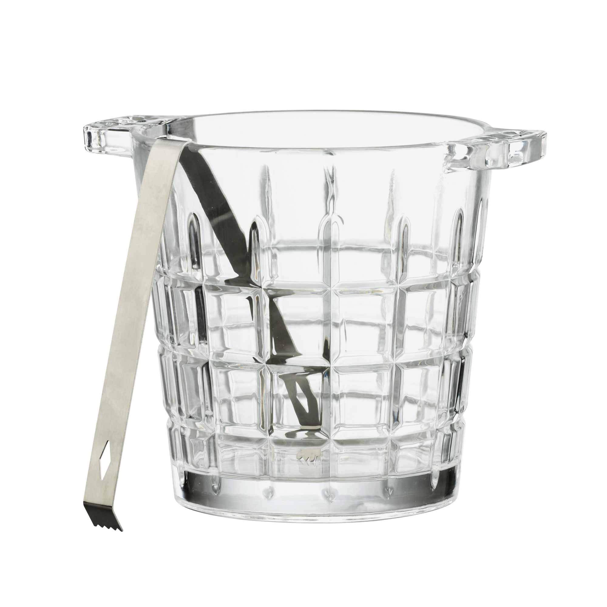 Artland Newport Ice Bucket with Tongs, Clear