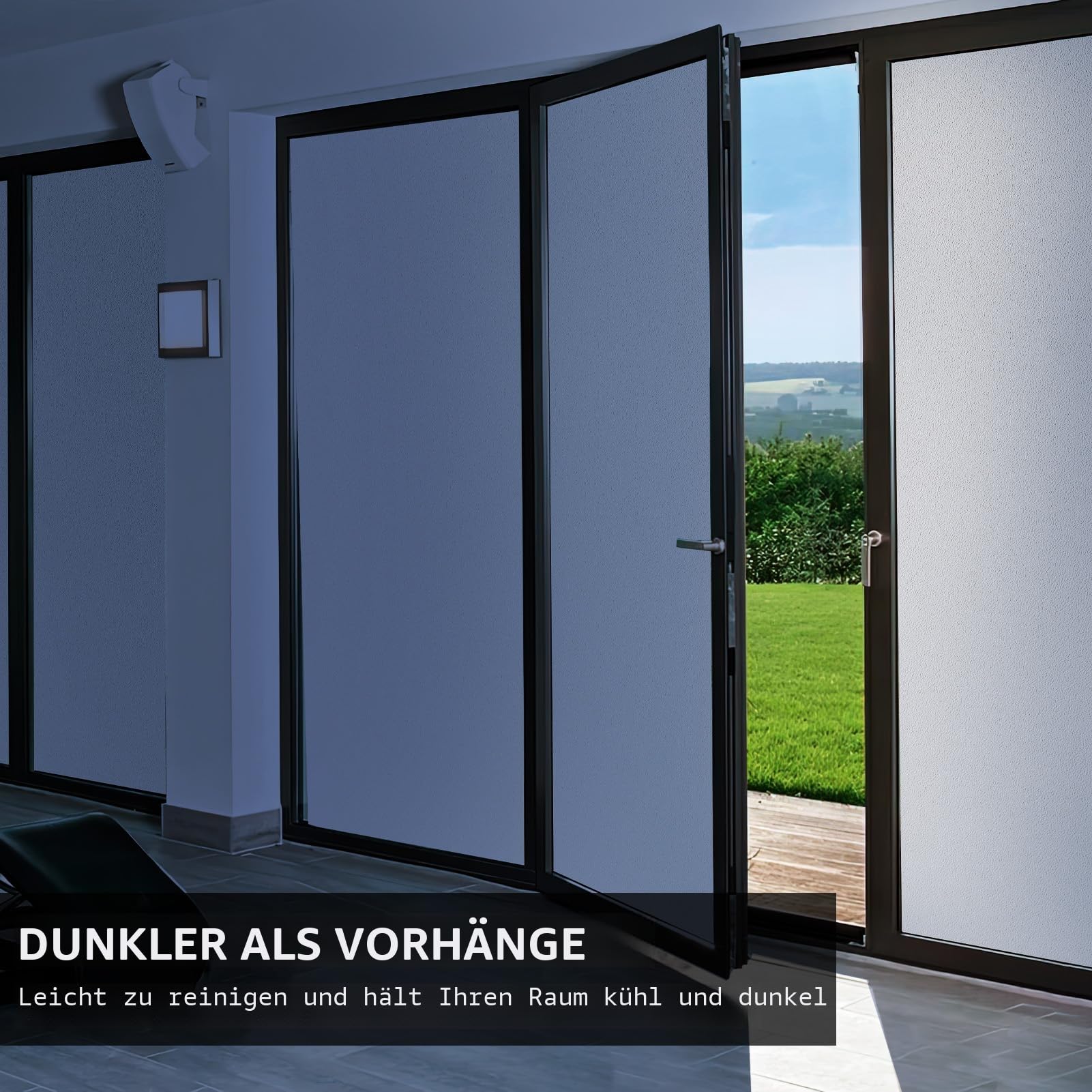 Fensterfolie Blickdicht Sichtschutzfolie, Weiß, 90x300cm