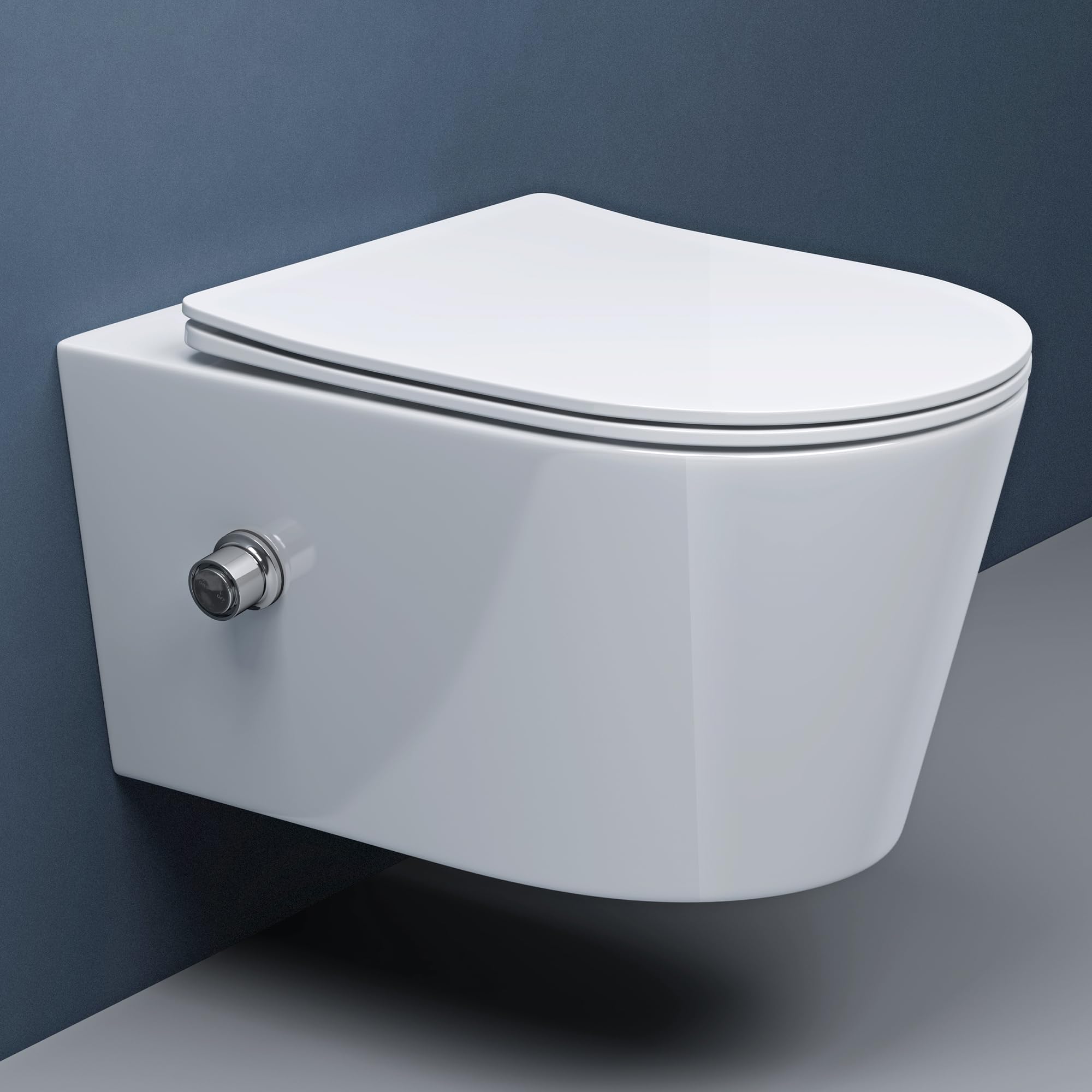 doporro Inodoro suspendido Aachen601 Bidet blanco con cierre suave Inodoro de Pared sin reborde de cerámica