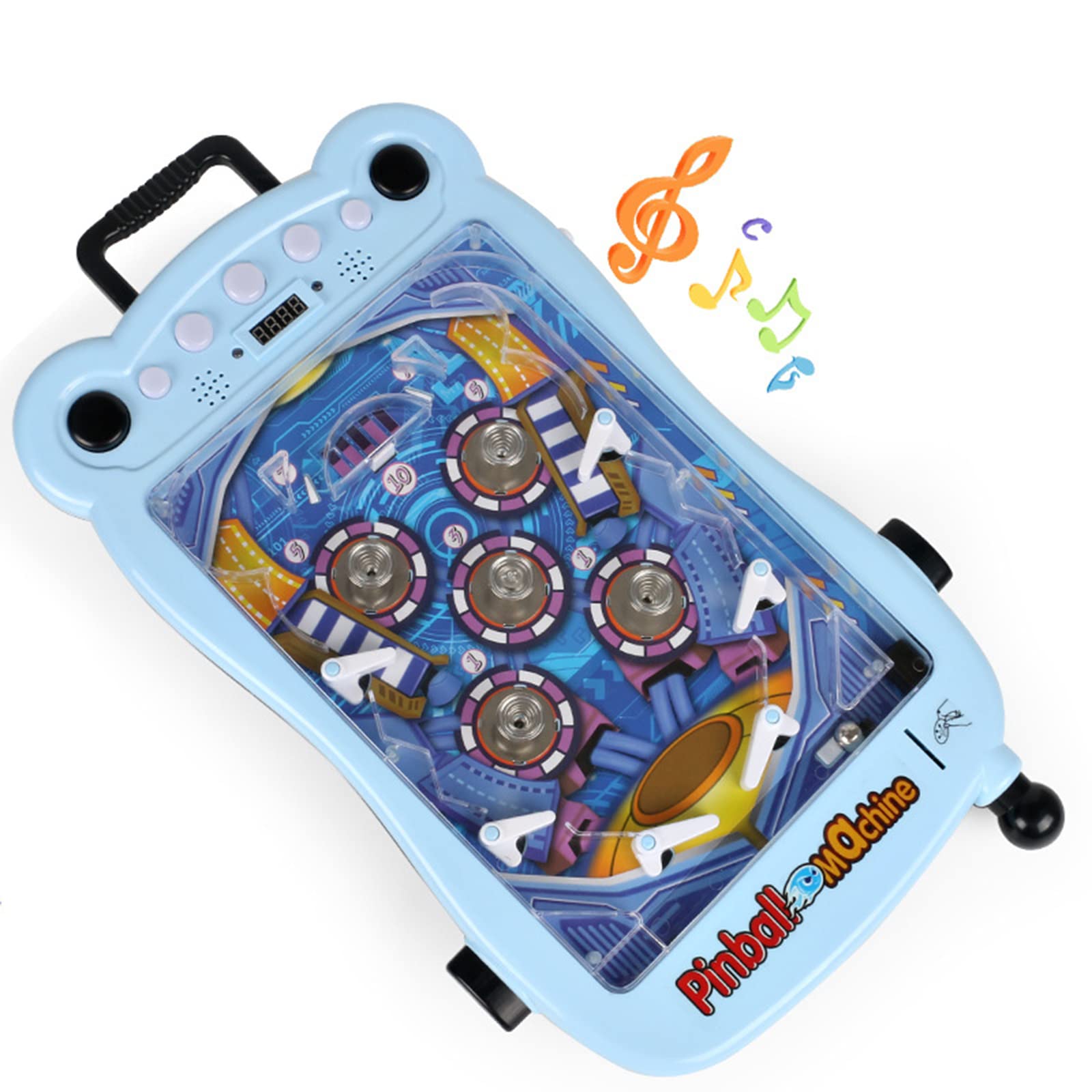 Przenośna Maszyna do Układania Puzzli dla Dzieci, Gra w Pinball, Interaktywna Gra dla Rodziców i Dzieci Pinball Toy, Niebieski/Pomarańczowy