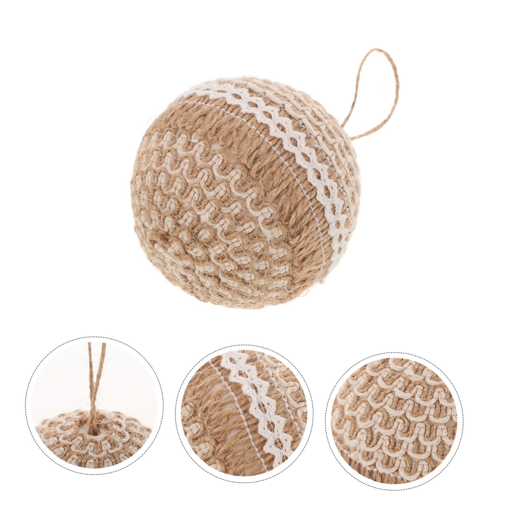 ARTIBETTER Bolas Cuerda De Yute De Adornos Colgantes Decoración De Árbol De Accesorios Y Celebraciones Navideñas 3 Piezas X 4