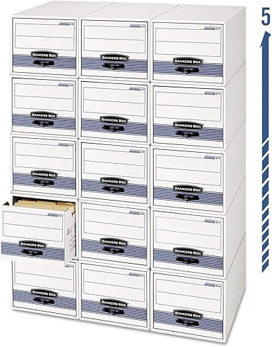 Bankers Box 00312 Archivador de cajóntienda, Lgl, 15-12 pulgadas x 23-14 pulgadas x 10-38 pulgadas, 6CT, blancoBE