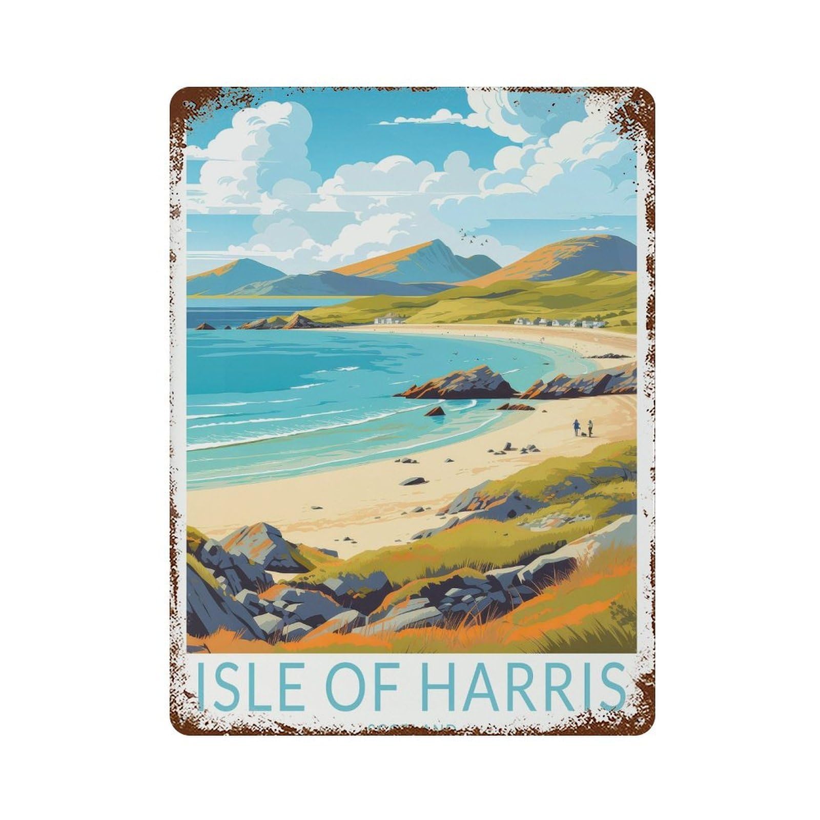 xiaoxiaoshen Isle of Harris Travel Scotland Island Gifts (2) Wall Decor Art Metal Tin Poster Modern Home Decor Art Home Bar Shop Decorations Vintage Sign 40x30cm