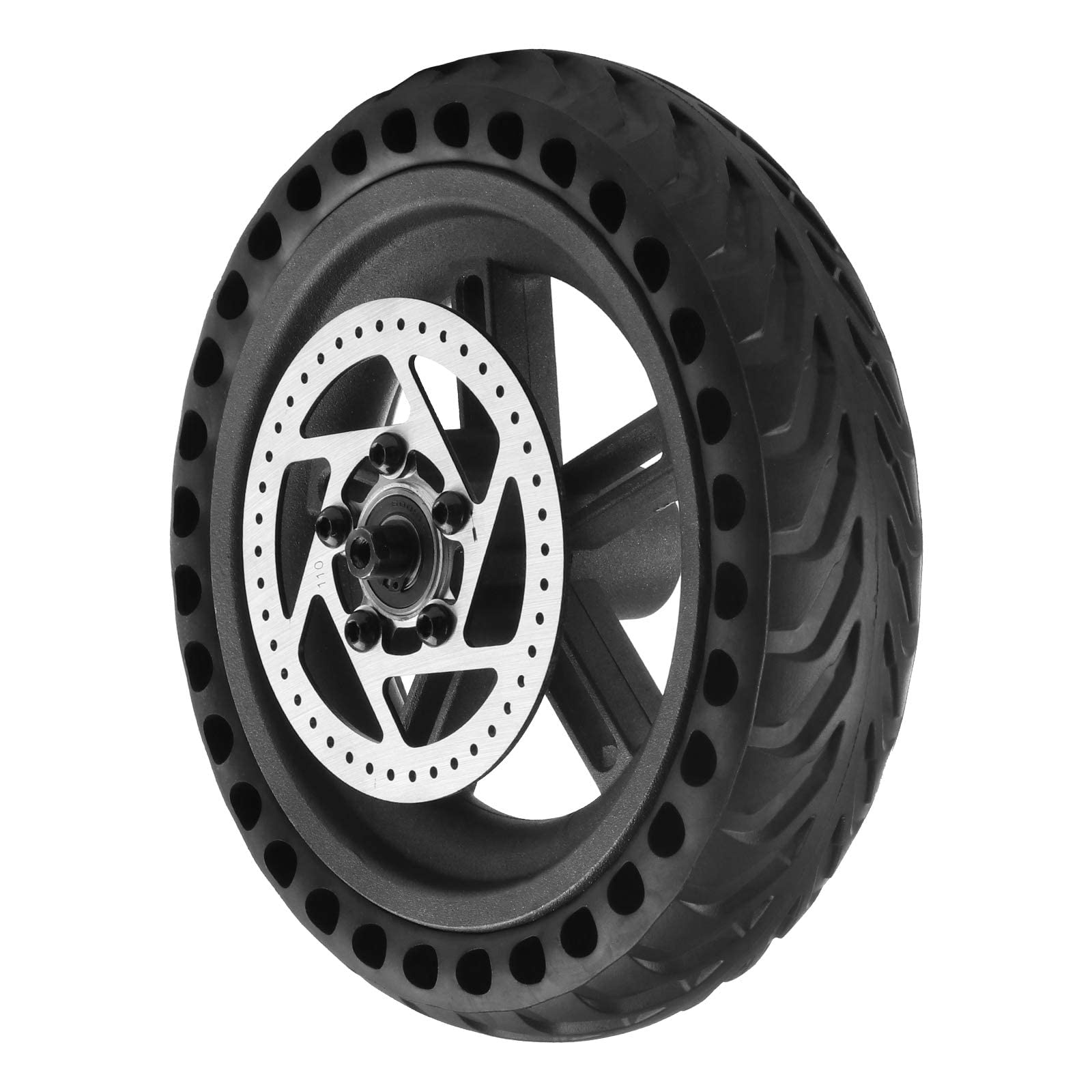 Coptiner Solid Tire with Hub and Brake Disc, Anti-puncture Rear Wheel Hub Tyre Set Replacement Parts Compatible for Xiaomi Mijia M365 Electric Scooters