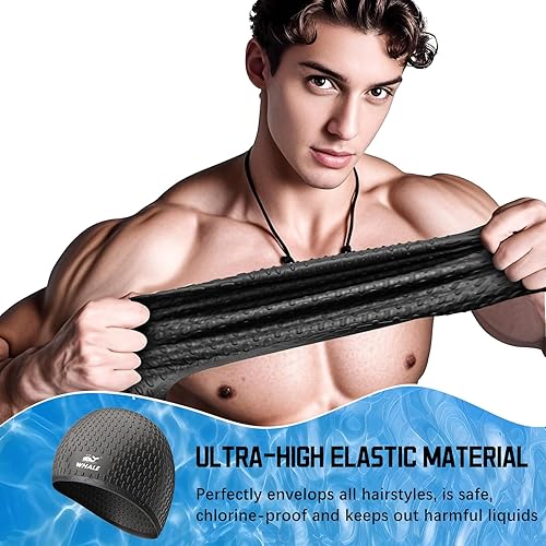 Miniatura 6 de Gorro de natación grande de silicona para mantener tu cabello seco mientras nadas