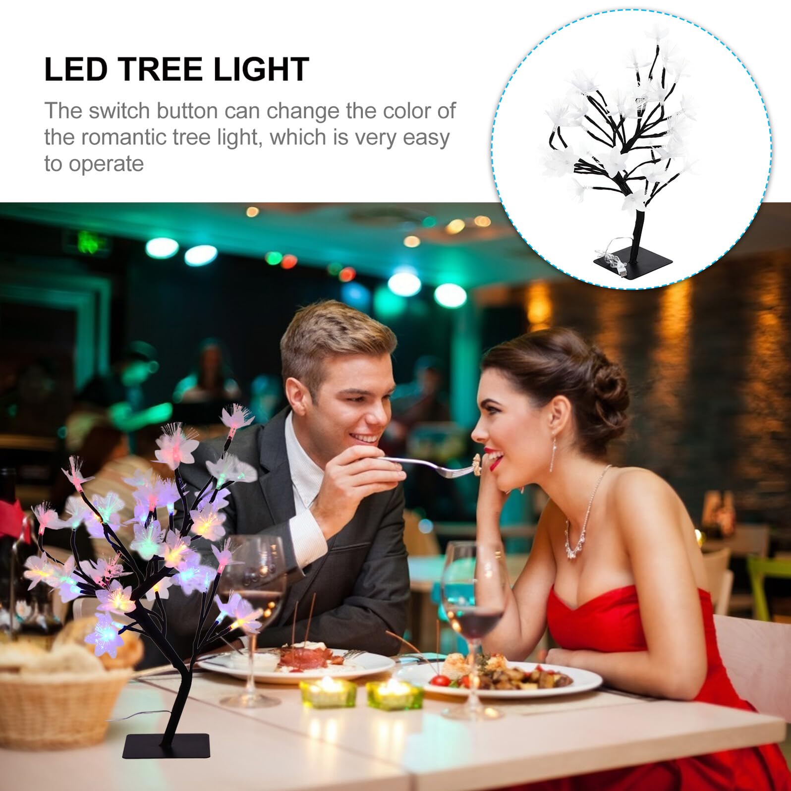 Künstliche Baum LED Lampe mit Farbwechsel, Verstellbare Zweige, 1 Stück
