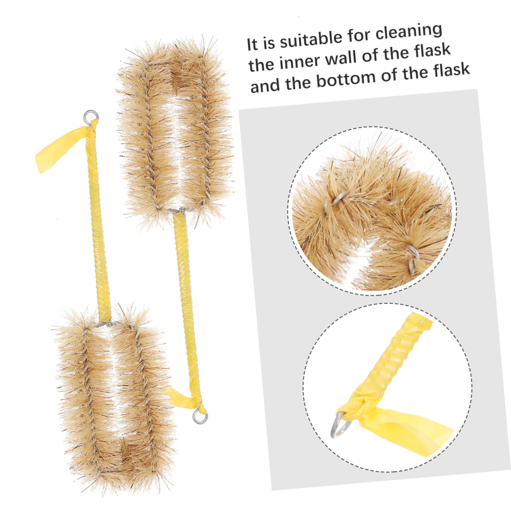 MOLUCKFU 4pcs Multi Functional Cleaning Brushes Versatile Flask Bristles Brush for Chemical Experiment and Laboratory Use