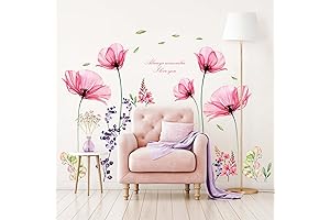 Peel and Stick Pink Flowers Wall Decals for Chic Walls