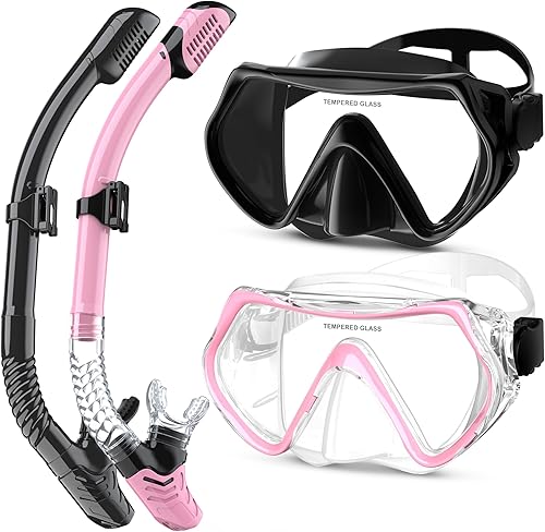 Miniatura 7 de Snorkeling Gear, Dry Snorkel Set180° Panoramic Wide View,Anti-Fog Scuba Diving Mask, Professional Snorkeling Gear for Free Breathing, Swimming,