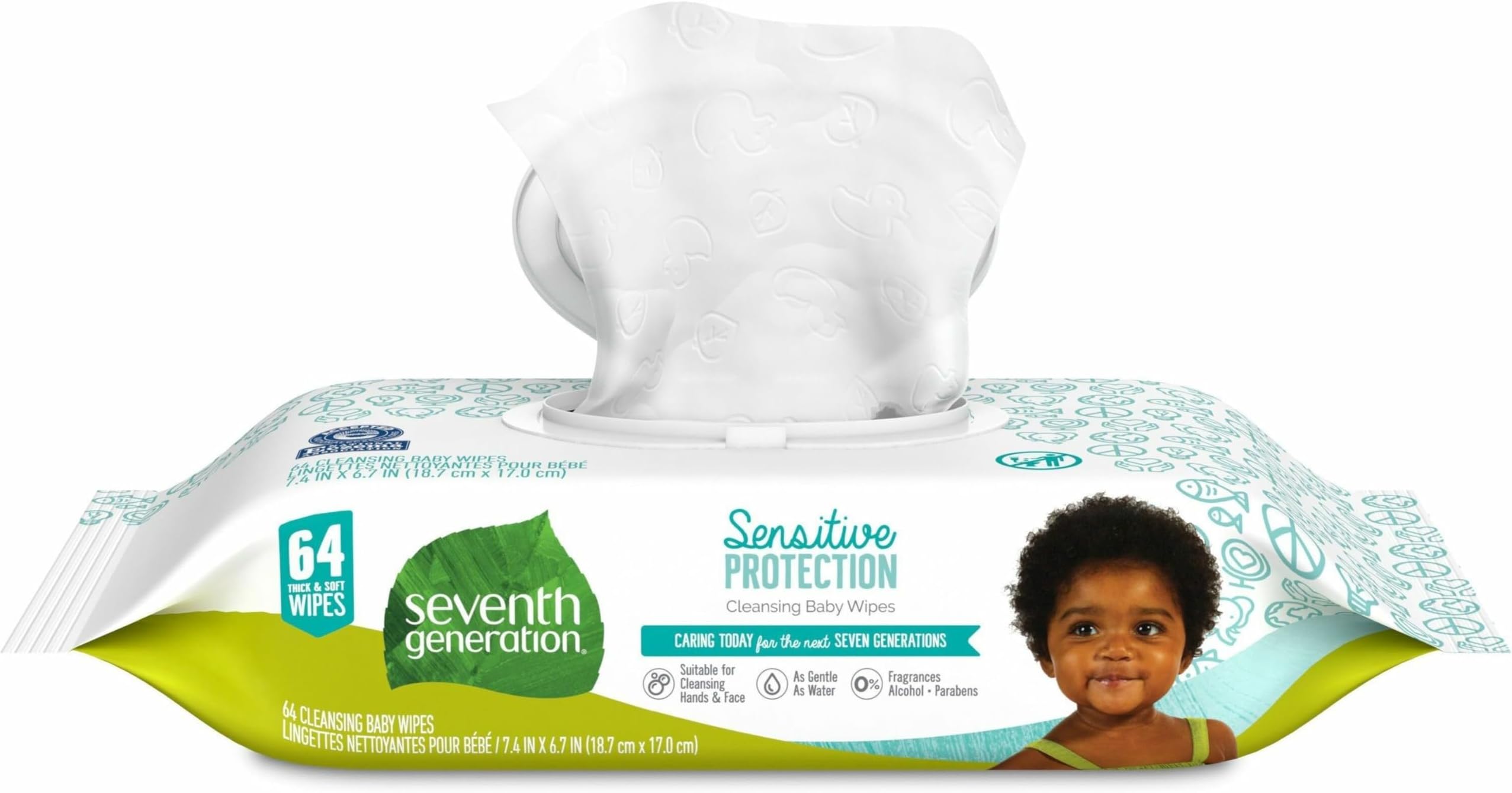 Seventh Generation Baby Wipes Sensitive Protection with Snap Seal Diaper Wipes 768