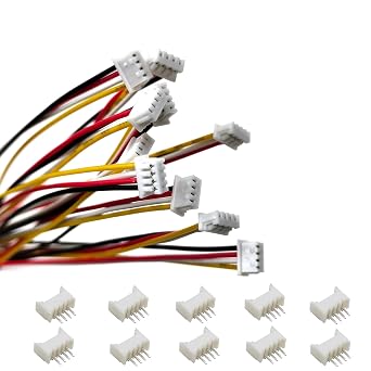 JST 1.25mm 2/3/4 Pin Micro Electrical Male Connector with UL1571-26AWG 20cm Wire Cable and 1.25mm Pitch Female Socket Connectors 4pin jst 1.25mm 10 Sets