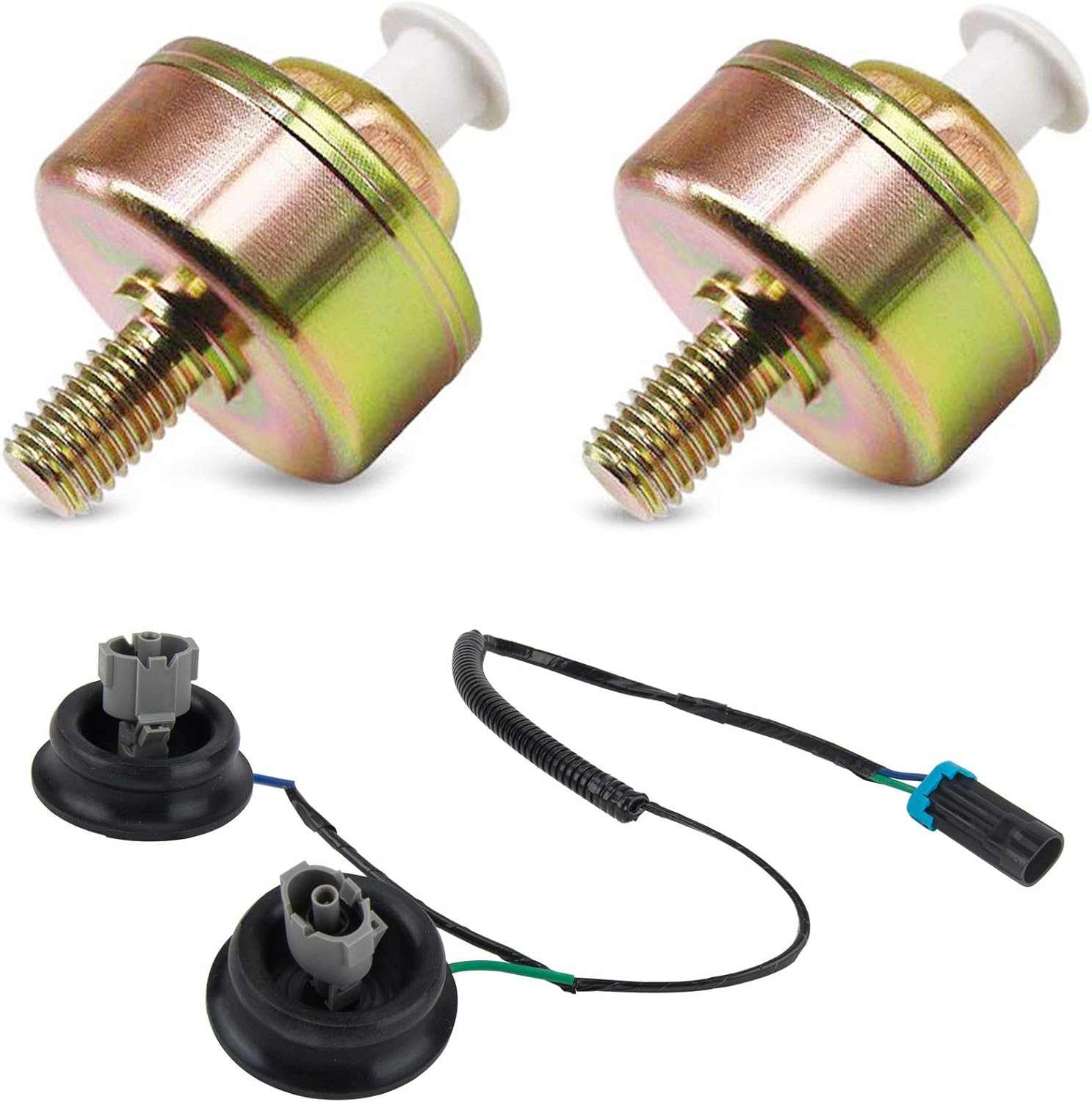 Orion Motor Tech Knock Sensor 12601822 with Harness Kit 12589867, Compatible with Chevy Silverado, Tahoe, Express, Suburban | GMC Savana, Sierra - Set of 2