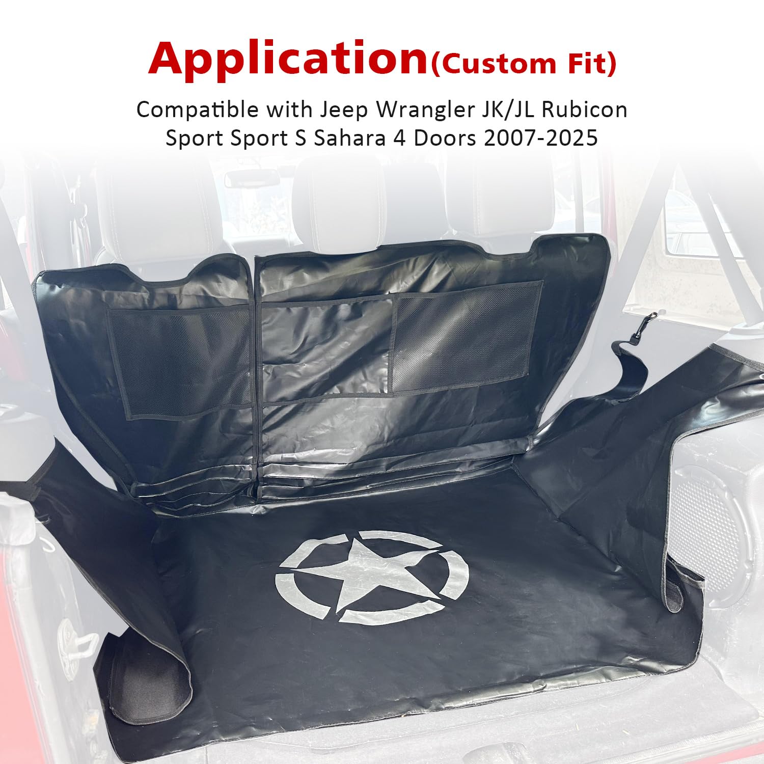 SUNPIE Alfombrilla de Carga para Maletero de Perro Compatible con Jeep Wrangler JK/JL Unlimited de 4 Puertas 2007-2025, Impermeable y Antideslizante, Protector de Forro de Carga para Mascotas,