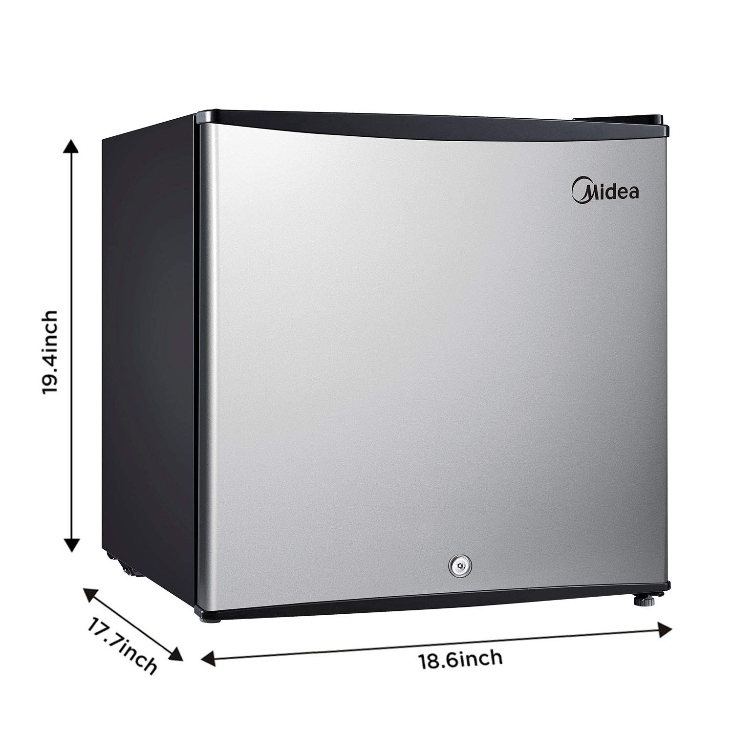 Midea Mru01m3asl Upright Freezer, 1.1 Cubic Feet Mini Freezer With Reversible Door, For Kitchen Apartment Office Basement Or Dormitory, Stainless Steel on Fridge.com - View 3