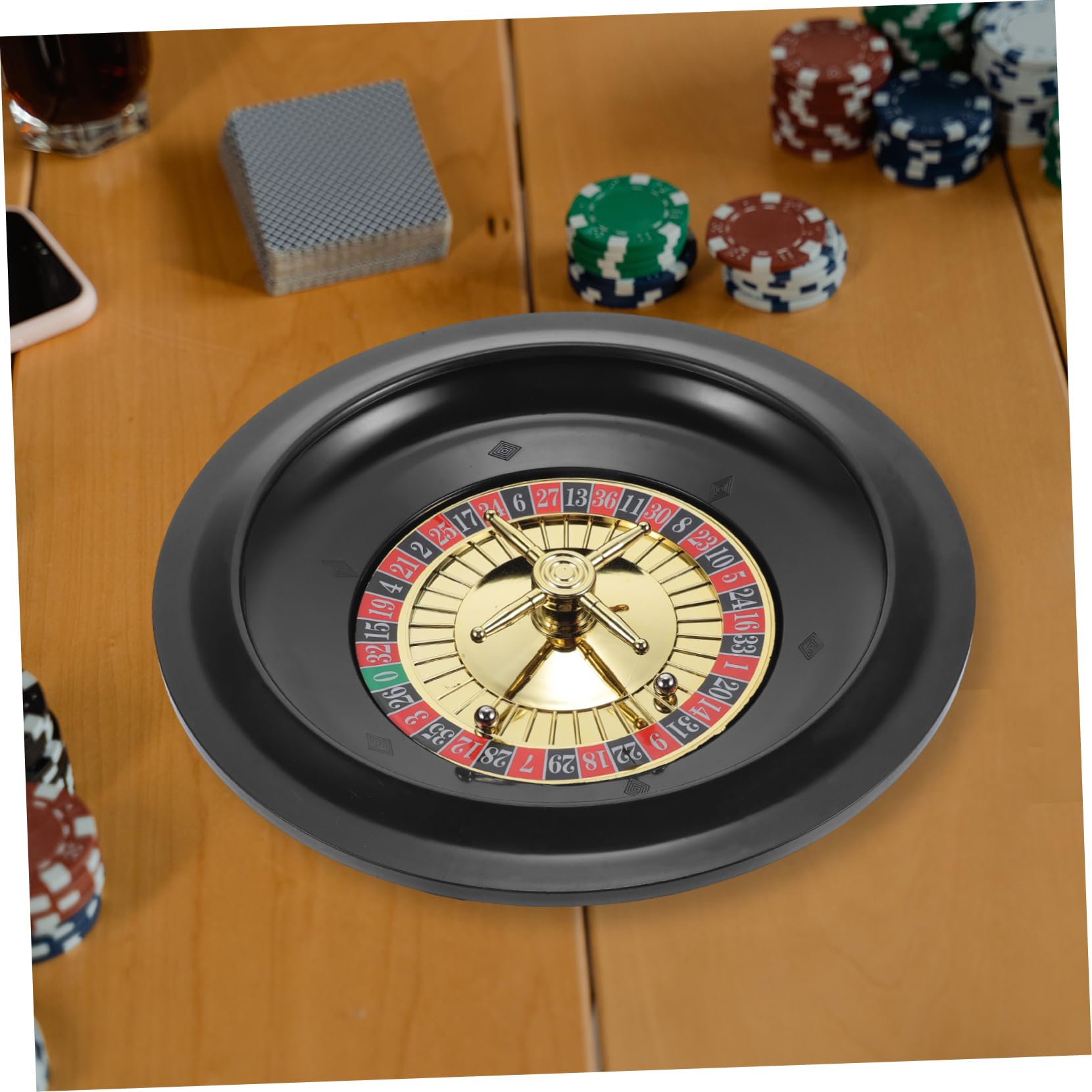 Ruota da Poker Russa Rotante per Festa 25,5X25,5X4,5Cm in Plastica, Design Unico e Pratica da Trasportare per Adulti e Bar