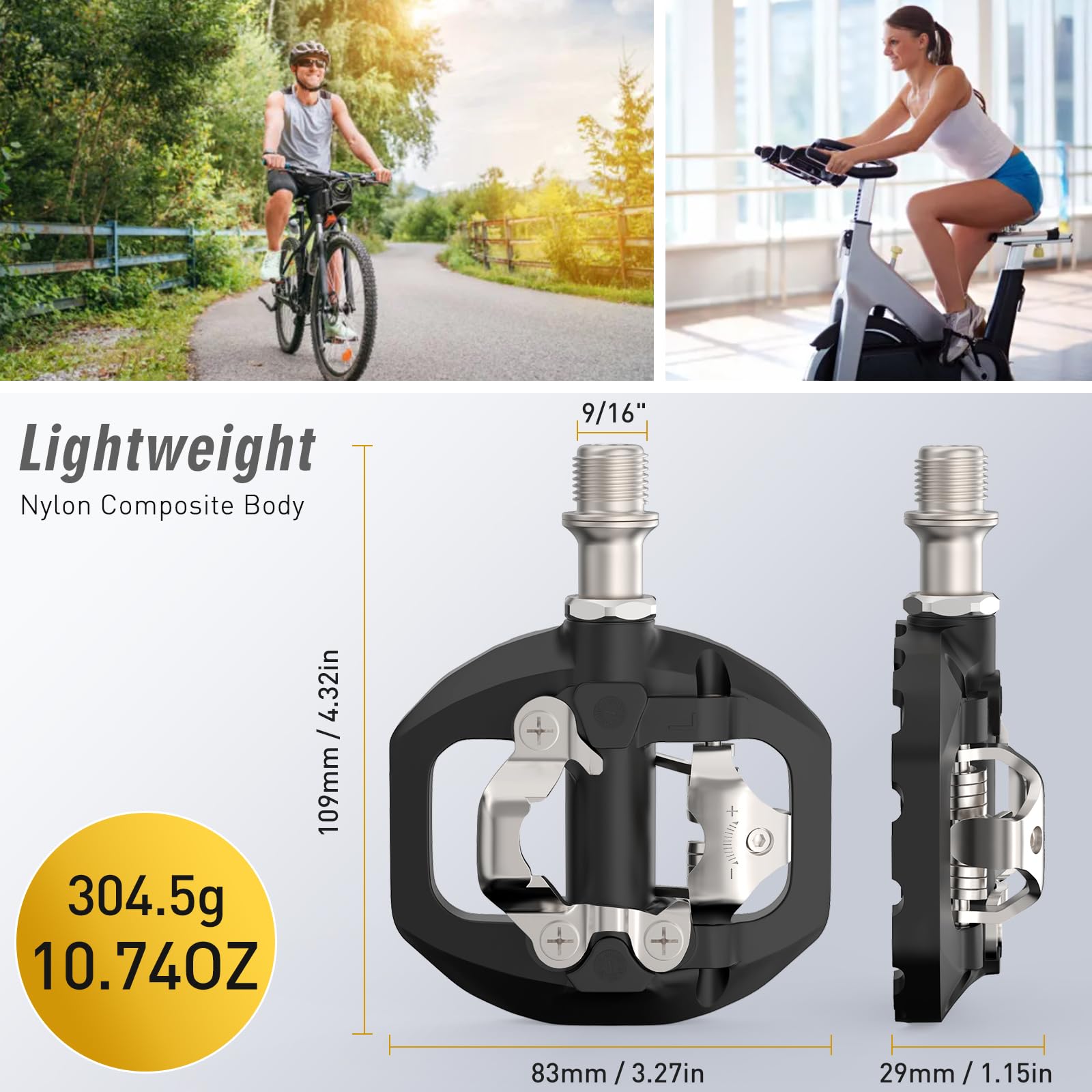 NAACOO デュアルプラットフォームバイクペダル シマノ SPD SH51クリート付きSPDペダルに対応 Amazon | NAACOO デュアルプラットフォームバイクペダル シマノ SPD