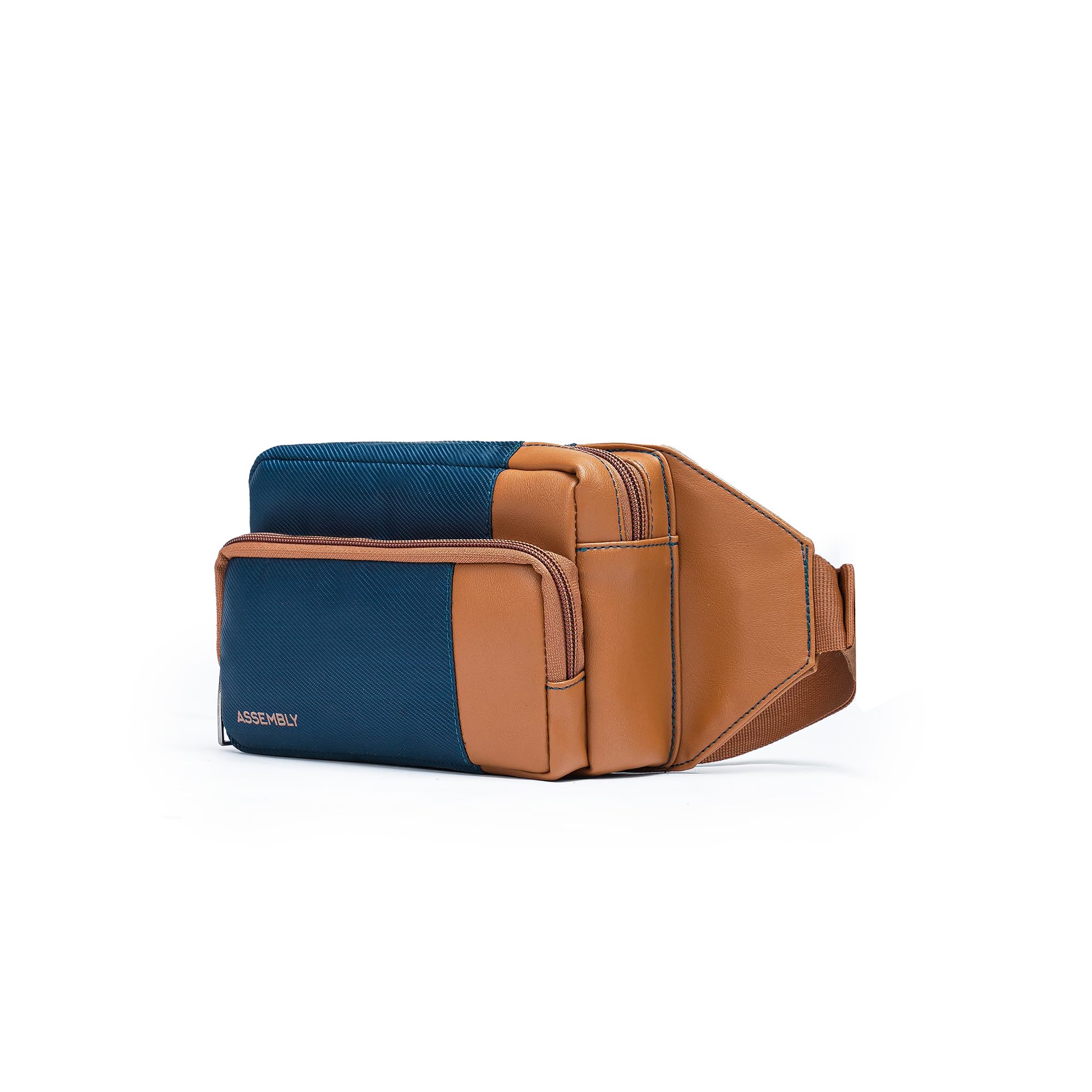 the assembly Assembly Waist Bag for Men & Women with Adjustable Strap | Medium Size Cross Body Fanny Pack with Zipper Pockets for Comfort Travel - Flux (Blue)- Metro Mod-picture-43