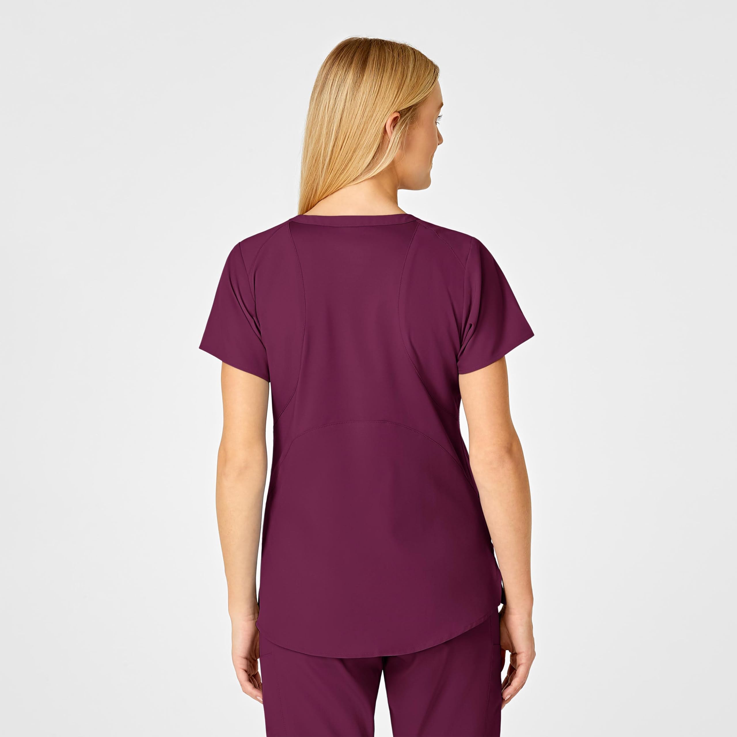 WonderWink Damen Flex Back V-Ausschnitt Scrub Top, Wein, X-Groß