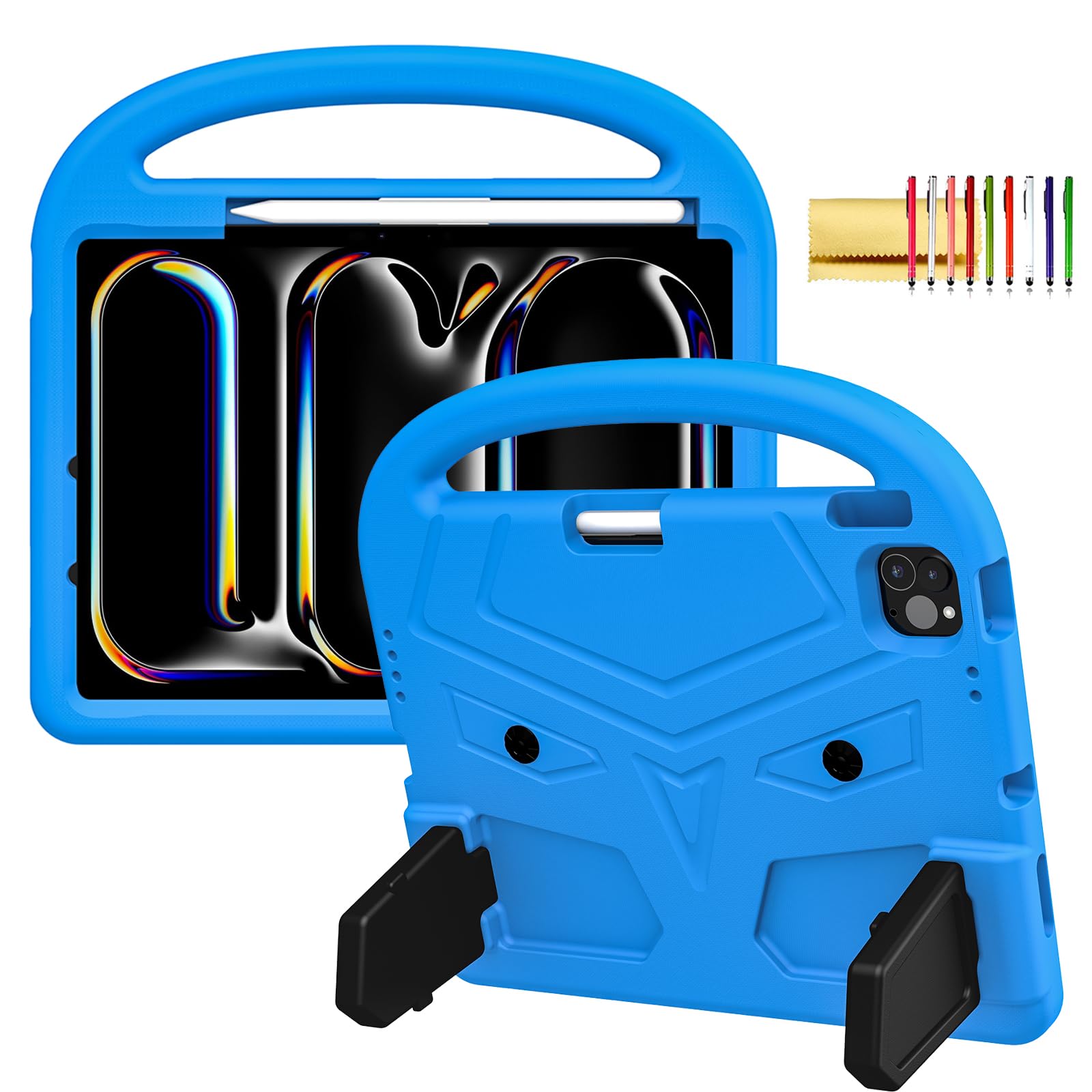 Kids Case for iPad Pro 11" M5 2025/M4 2024 & iPad Air 11" M3 2025/M2 2024, Techcircle Child Shock Proof EVA Protective [Support Pencil Charging]