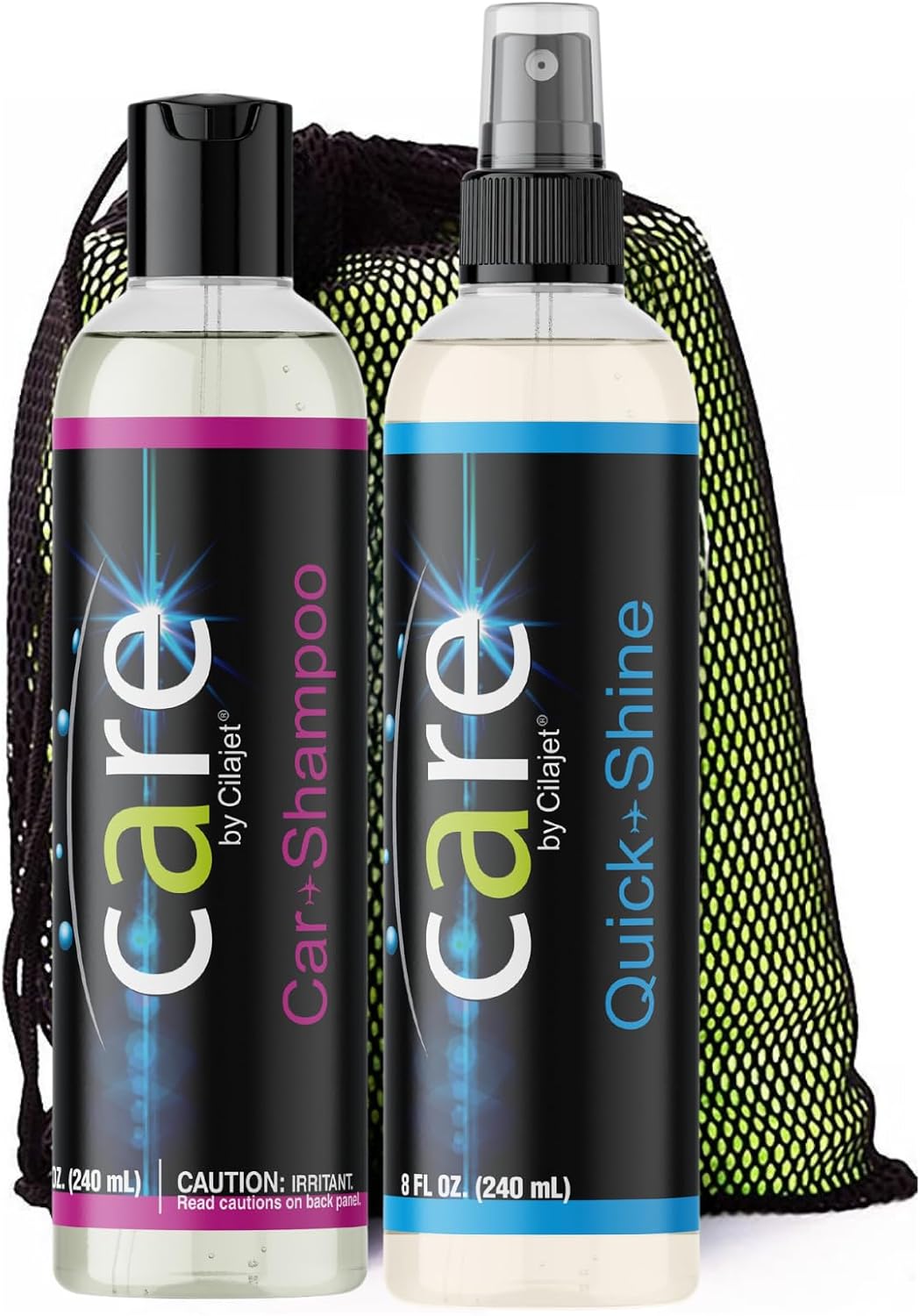 Travel Kit, Automotive Care Kit, 4 Piece Set, Includes 8oz Car Shampoo, 8oz Quick Shine, and Two Microfiber Towels