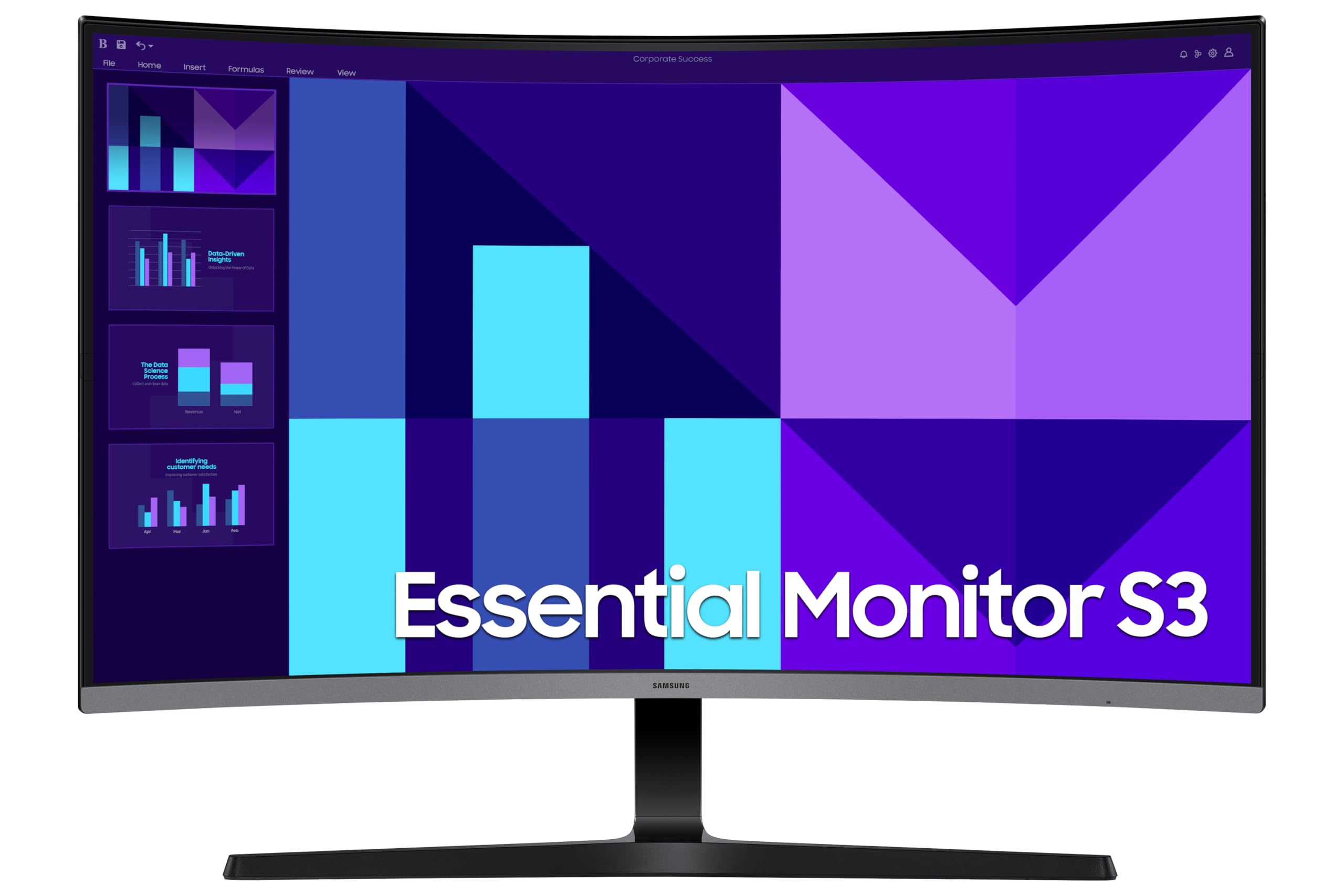 Samsung 32-inch FHD Black Curved Screen Monitor with 100 Hz Refresh Rate, Game Mode, Eye Saver Mode, Multiple connectivity - (LS32D390GANXZA) [Canada Version]