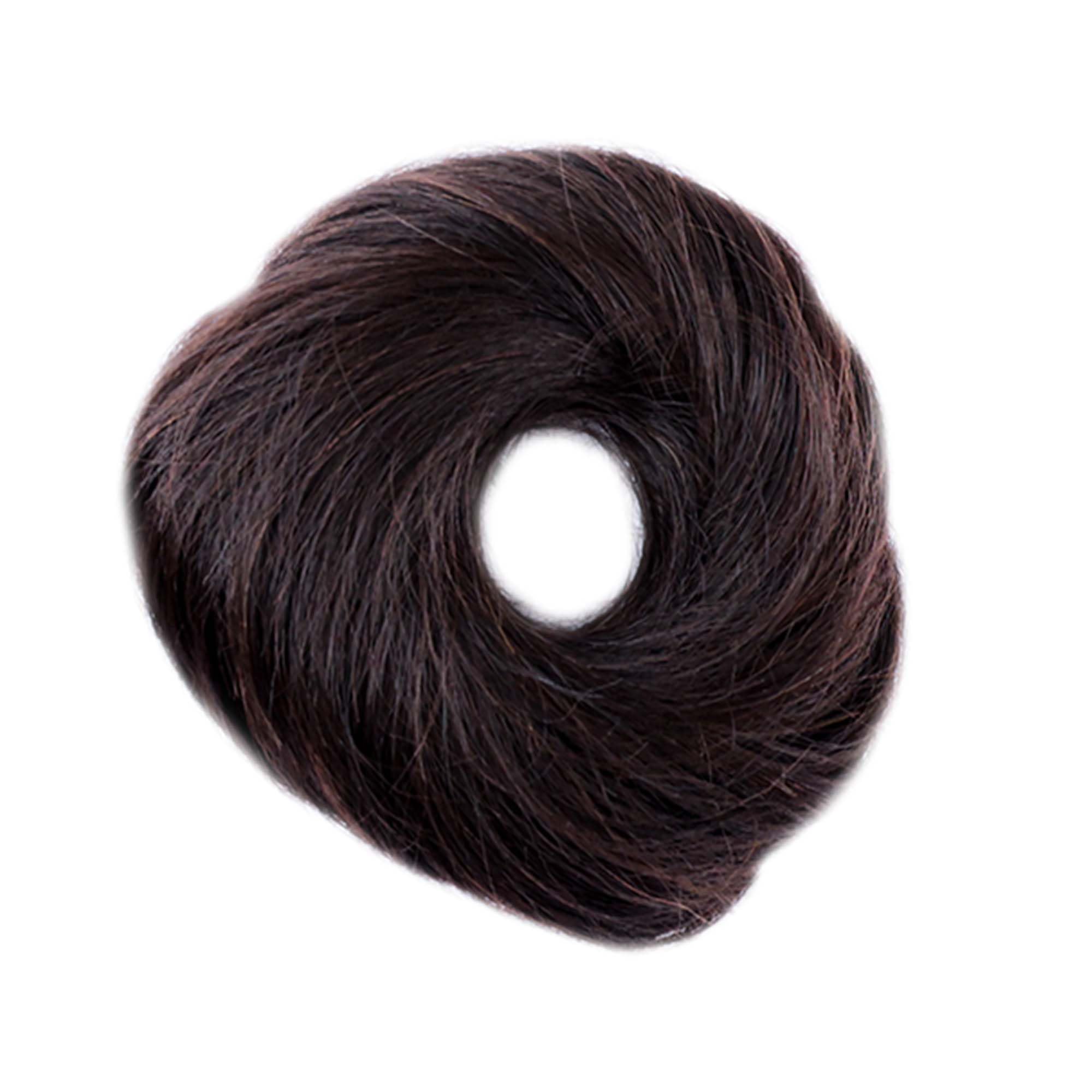Happy Head Bun Scrunchie | Natural Original Human Hair | Hair bun accessories for women |High Density Human Hair Bun Extension | Dark Brown-image-15