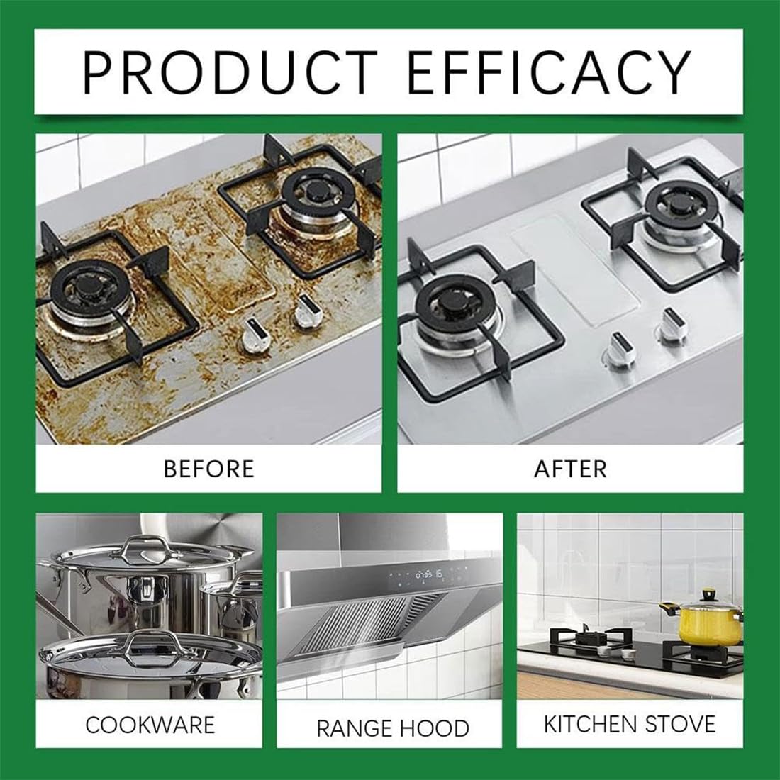 Detergente multifunzionale per elettrodomestici da cucina, sgrassatore multiuso per impieghi gravosi, sgrassatore per cucina per impieghi gravosi per fornelli e forni (3pc)